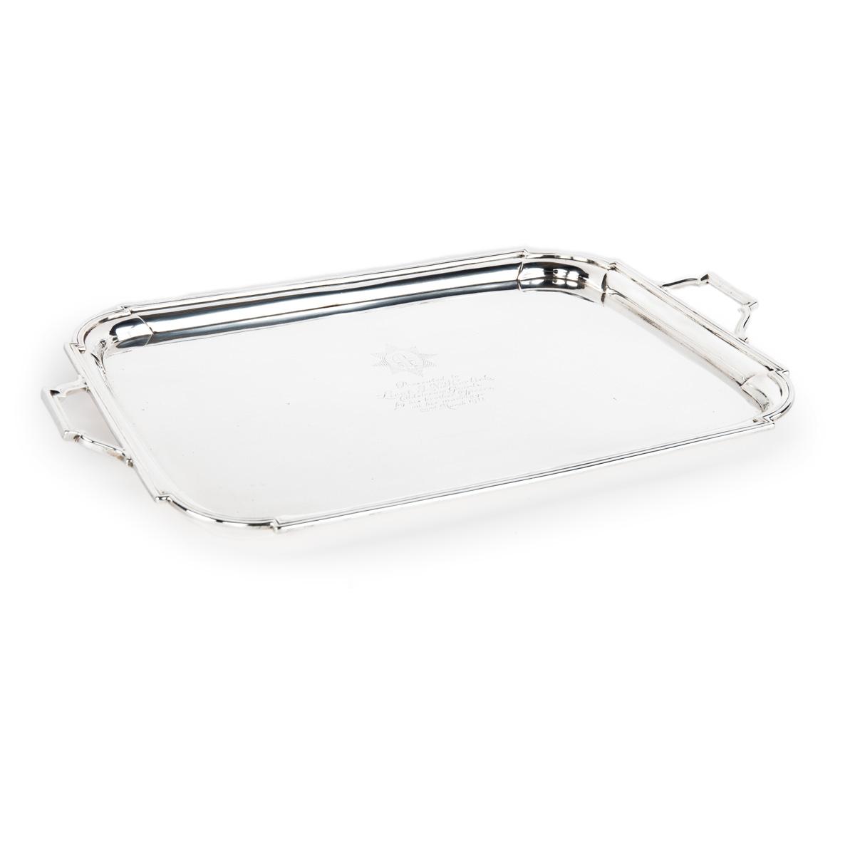 Interesting Silver Tray Presented to Sir James Nockells Horlick by Carrington & Co London 1912 (1 of 5)