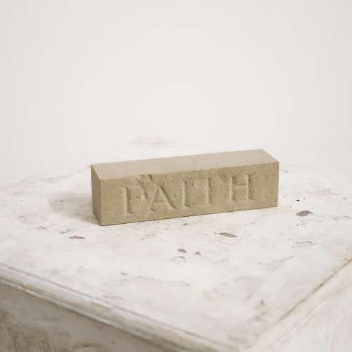 Block with Word 'Faith' in Carved Bath Stone - England 1914 (1 of 2) Block with Word 'Faith' in Carved Bath Stone - England 1914 (1 of 2)
