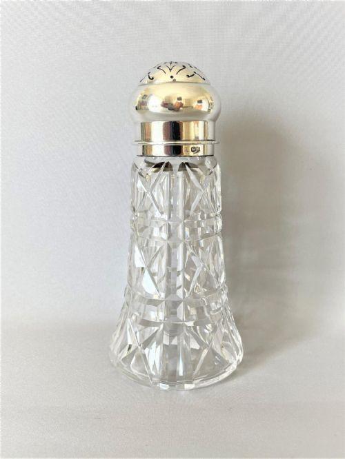Art Deco Silver & Cut Glass Sugar Caster (1 of 6)