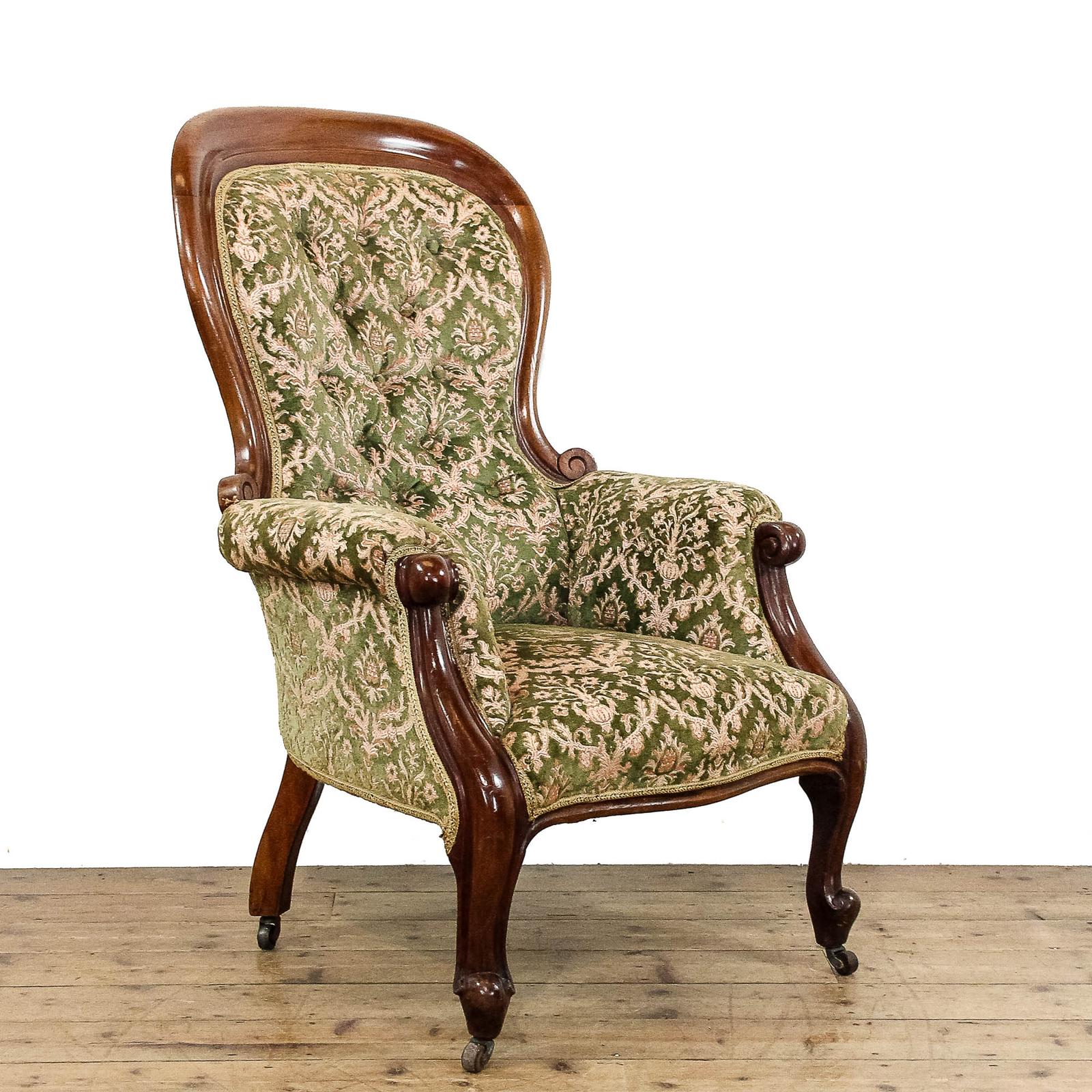 Antique Victorian Mahogany Upholstered Armchair (1 of 10)