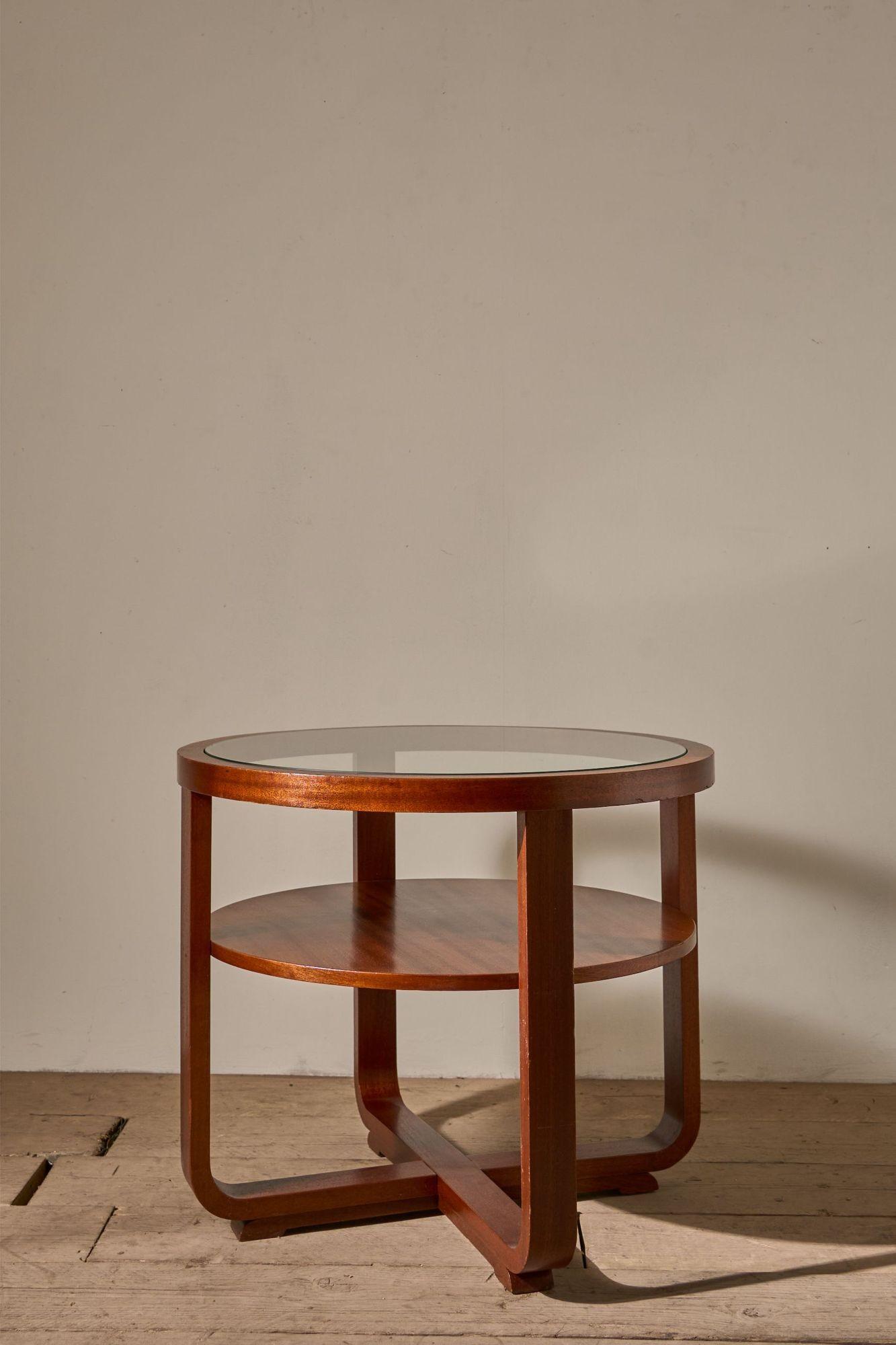 Art Deco Teak & Glass Two Tiered Coffee Table (1 of 6) Art Deco Teak & Glass Two Tiered Coffee Table (1 of 6)