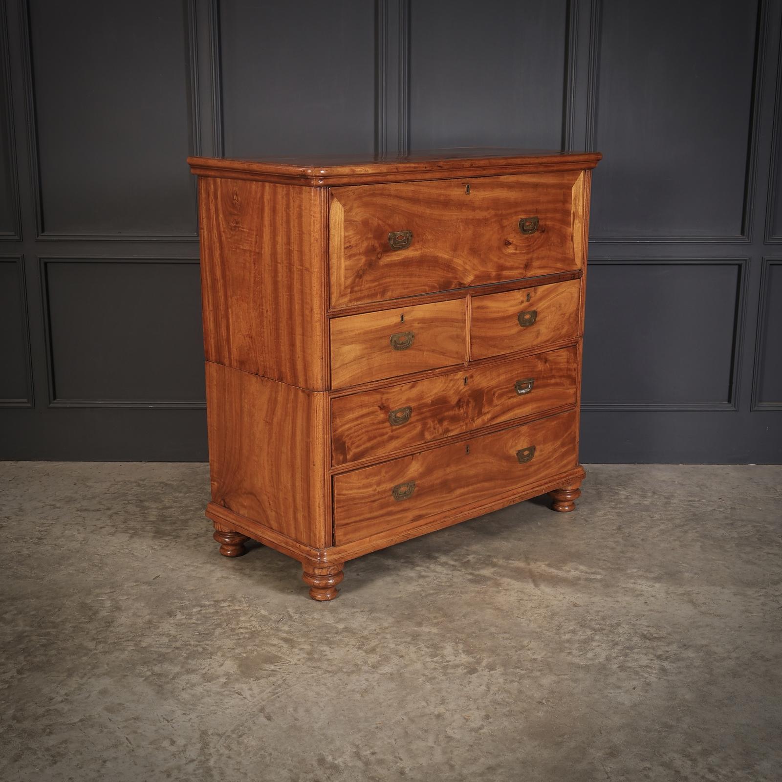 Victorian Camphor Wood Military Campaign Secretaire Chest (1 of 14)