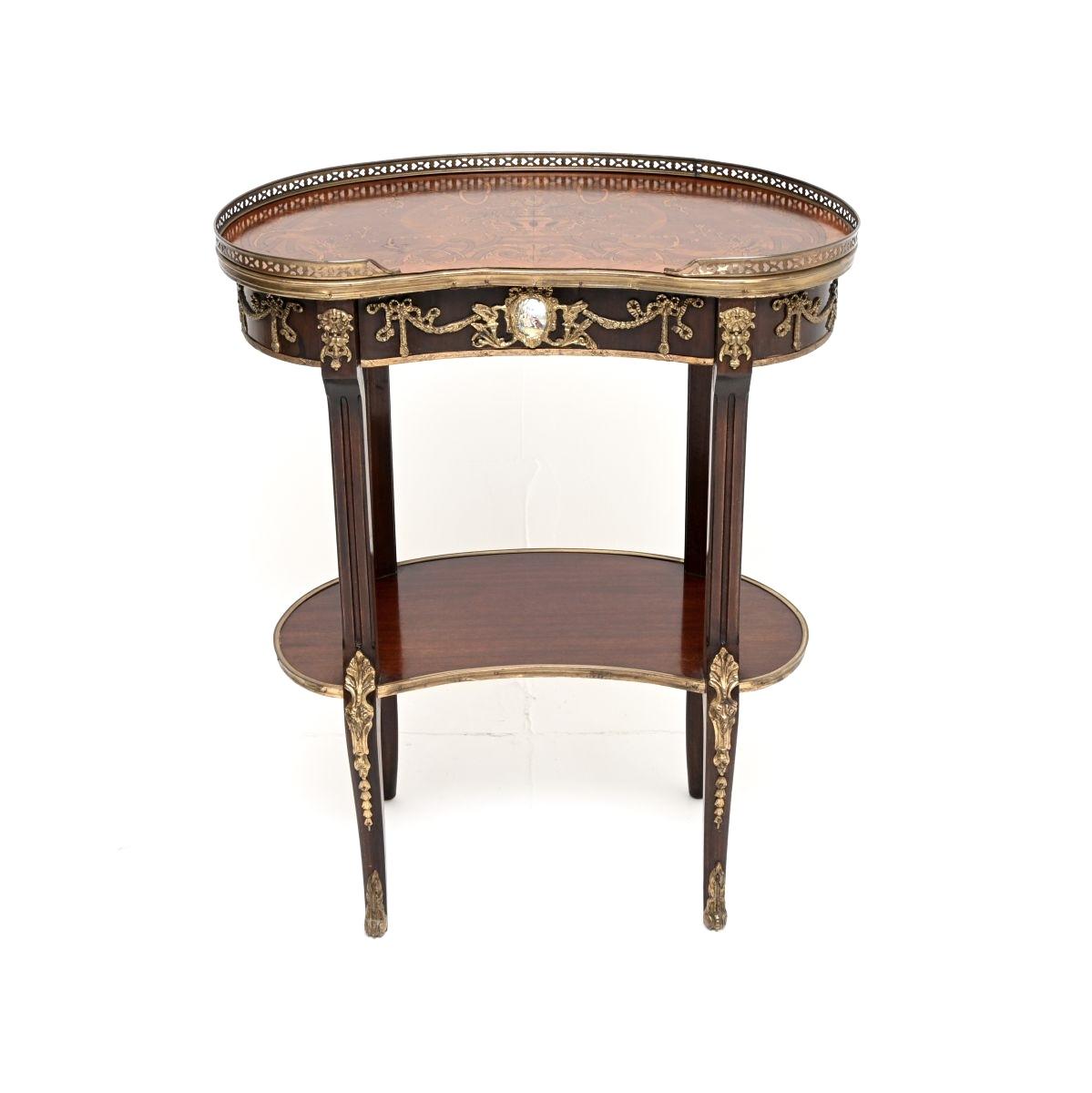 French Style Inlaid Marquetry Kidney Side Table (1 of 11) French Style Inlaid Marquetry Kidney Side Table (1 of 11)