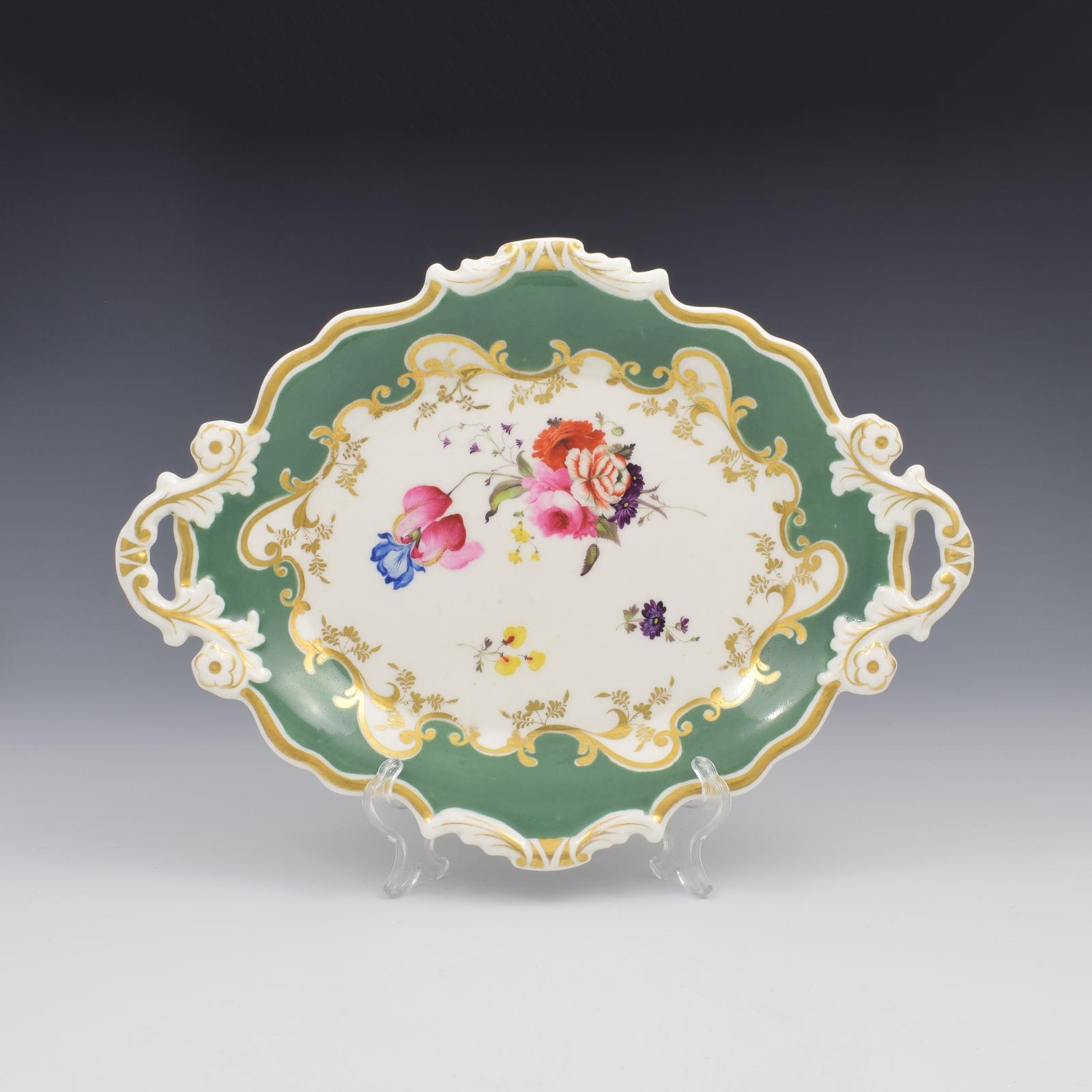 Stunning Ridgway Porcelain Lozenge Dessert Dish 1121 c.1825 (1 of 7)