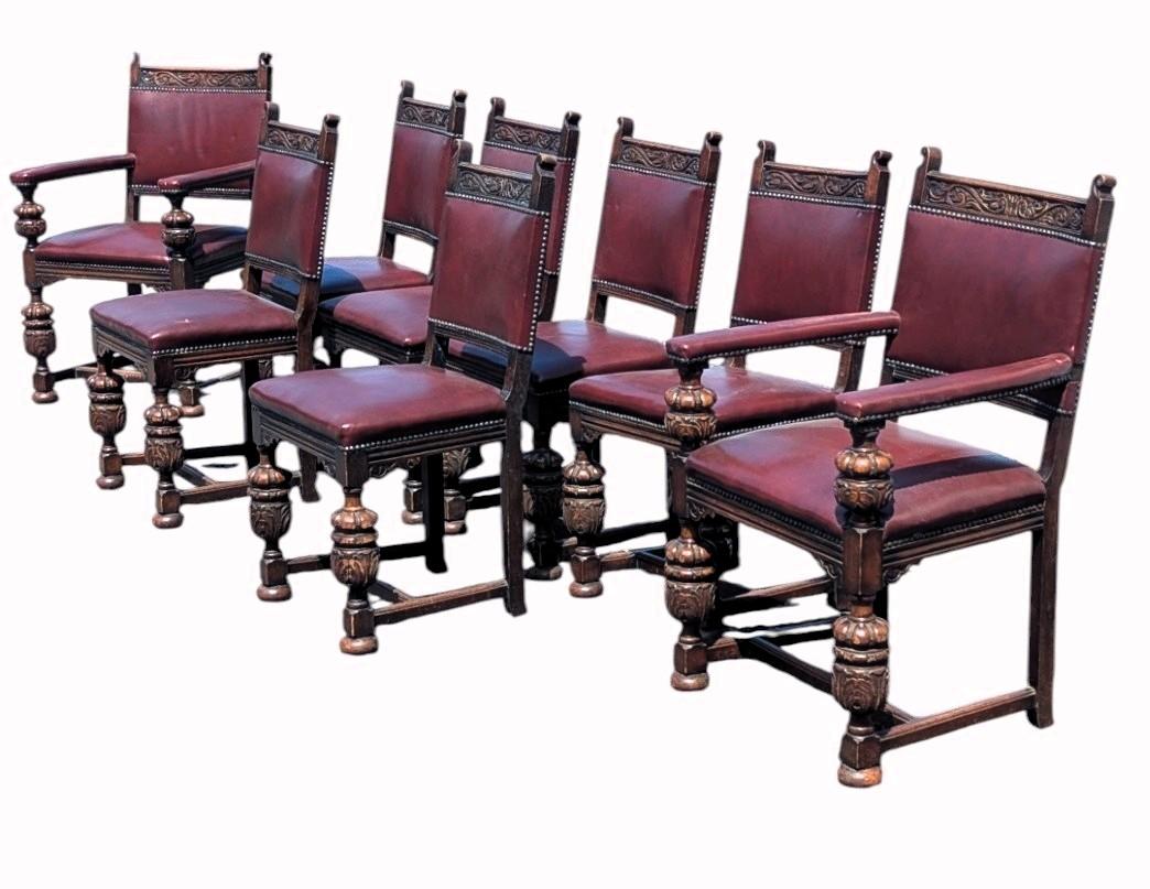 Set of Eight (6 + 2) Oak Dining Chairs (1 of 9) Set of Eight (6 + 2) Oak Dining Chairs (1 of 9)