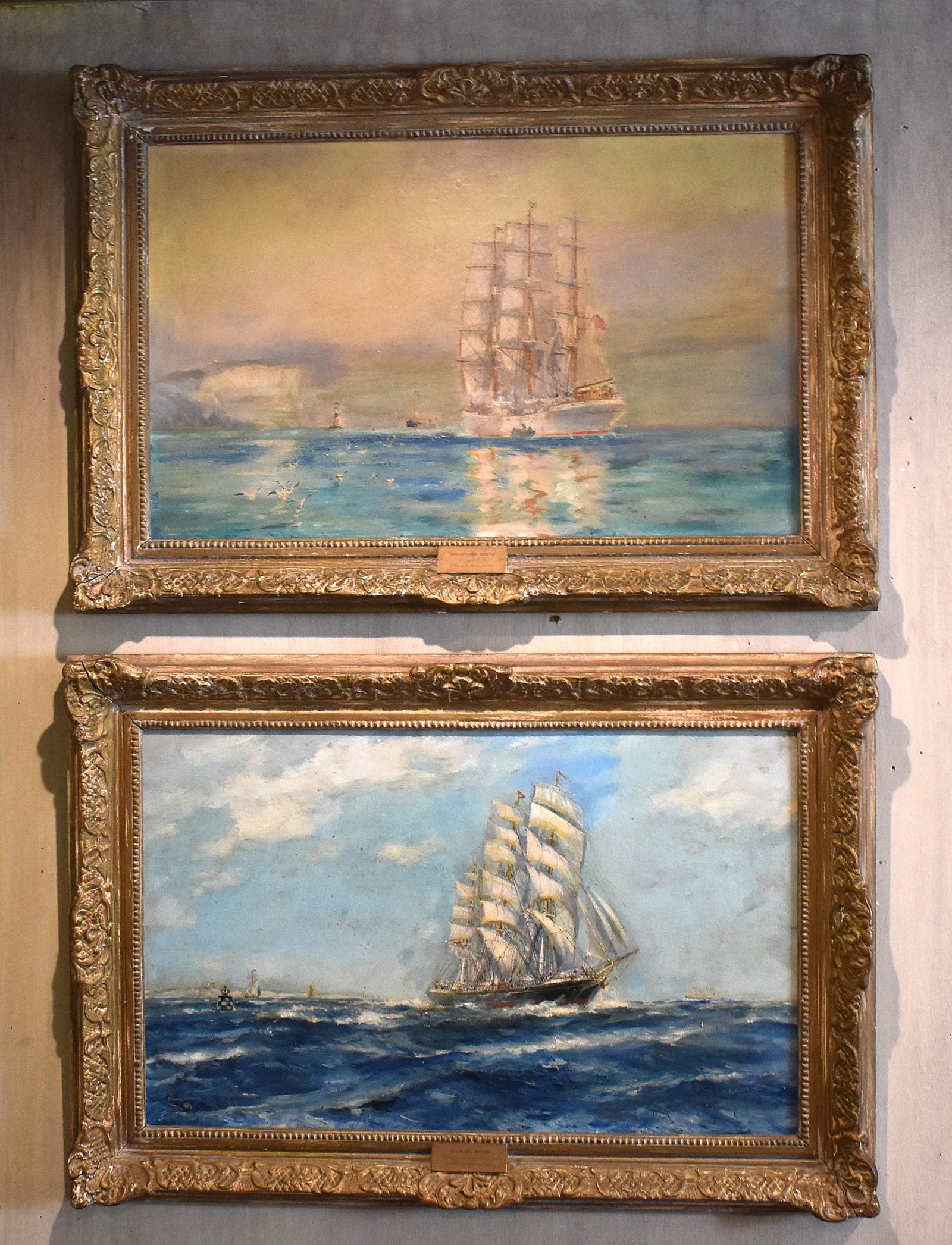 Pair of Marine Oil Painting by Frank Henry Mason 1875-1965 (1 of 11)
