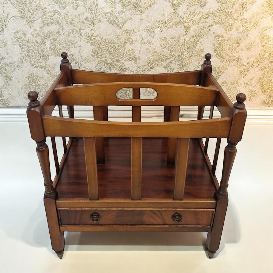 Antique Mahogany Canterbury Magazine Rack / Made in England C1920 (1 of 8)