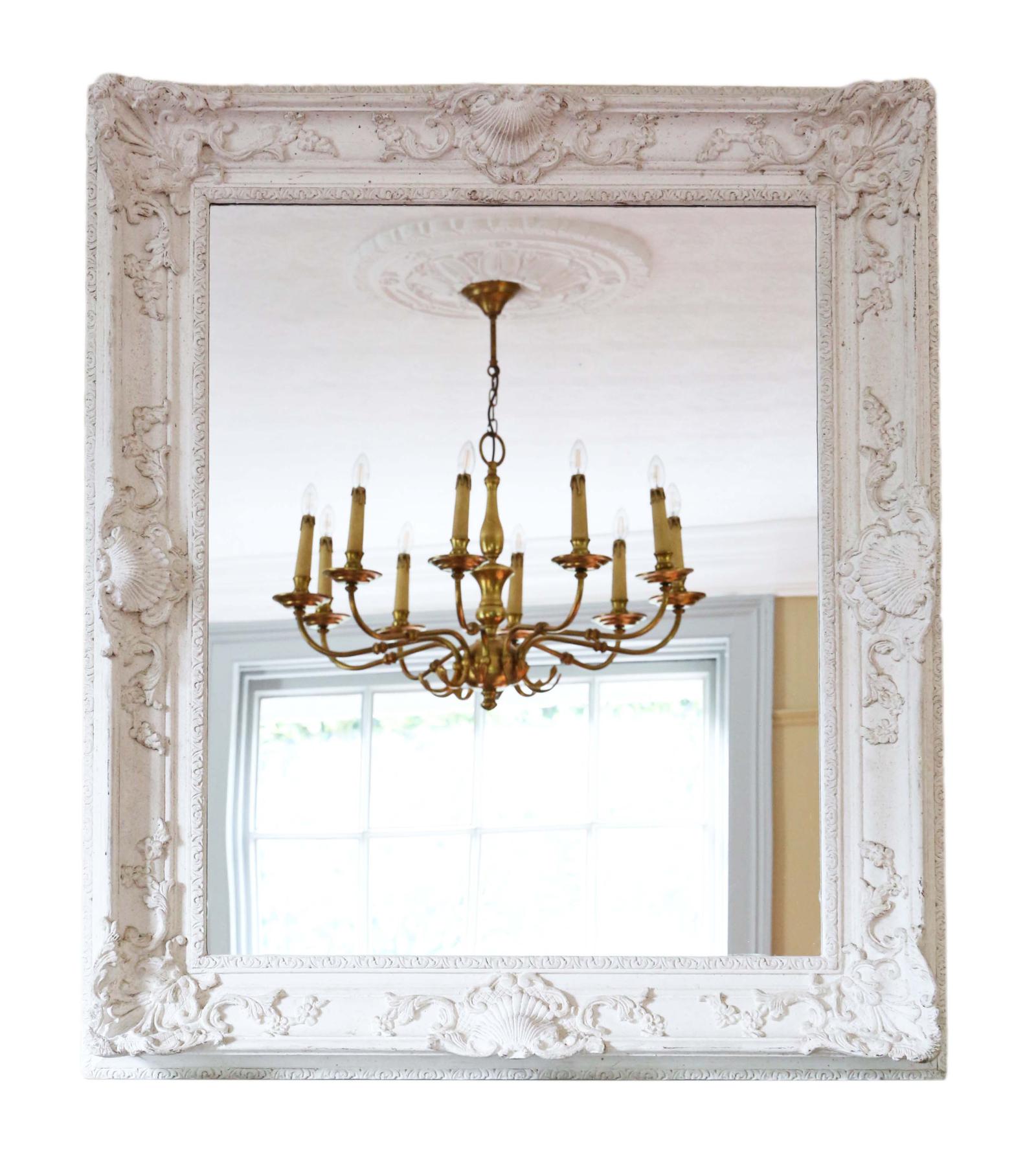 Large Natural Gesso Overmantle or Wall Mirror Mid 20th Century (1 of 8)