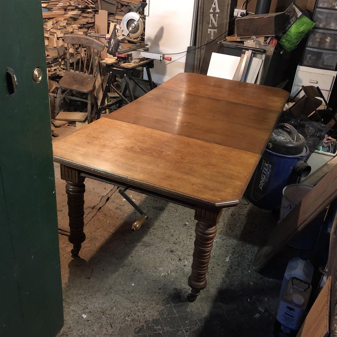 Large Antique Oak Extending Dining Table 1910s LA471106