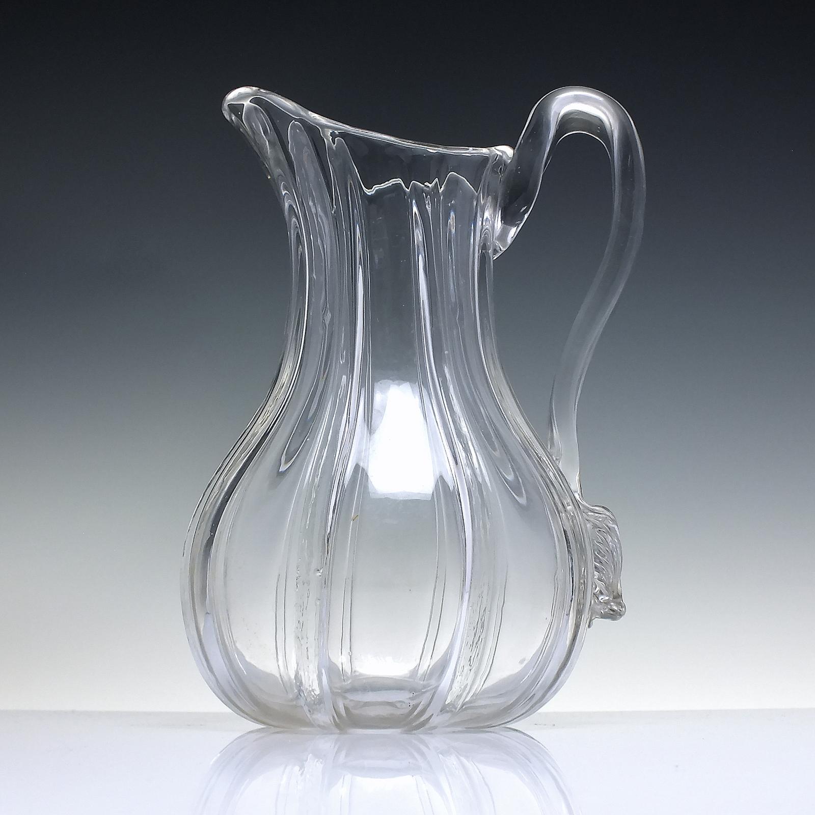 William IV Ribbed Glass Water Jug c.1830 (1 of 5)