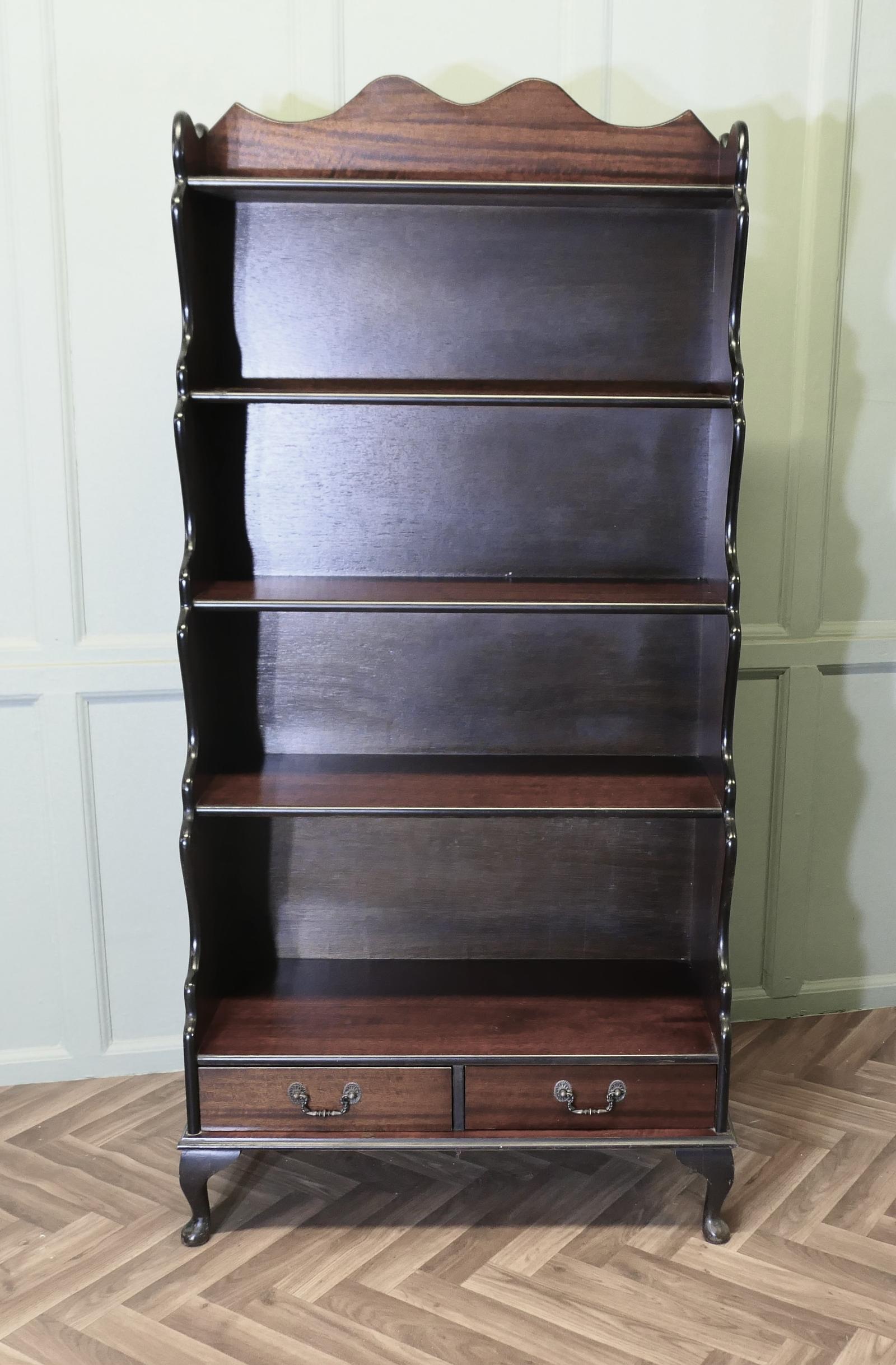 Open Front Waterfall Bookcase with Drawers (1 of 6)