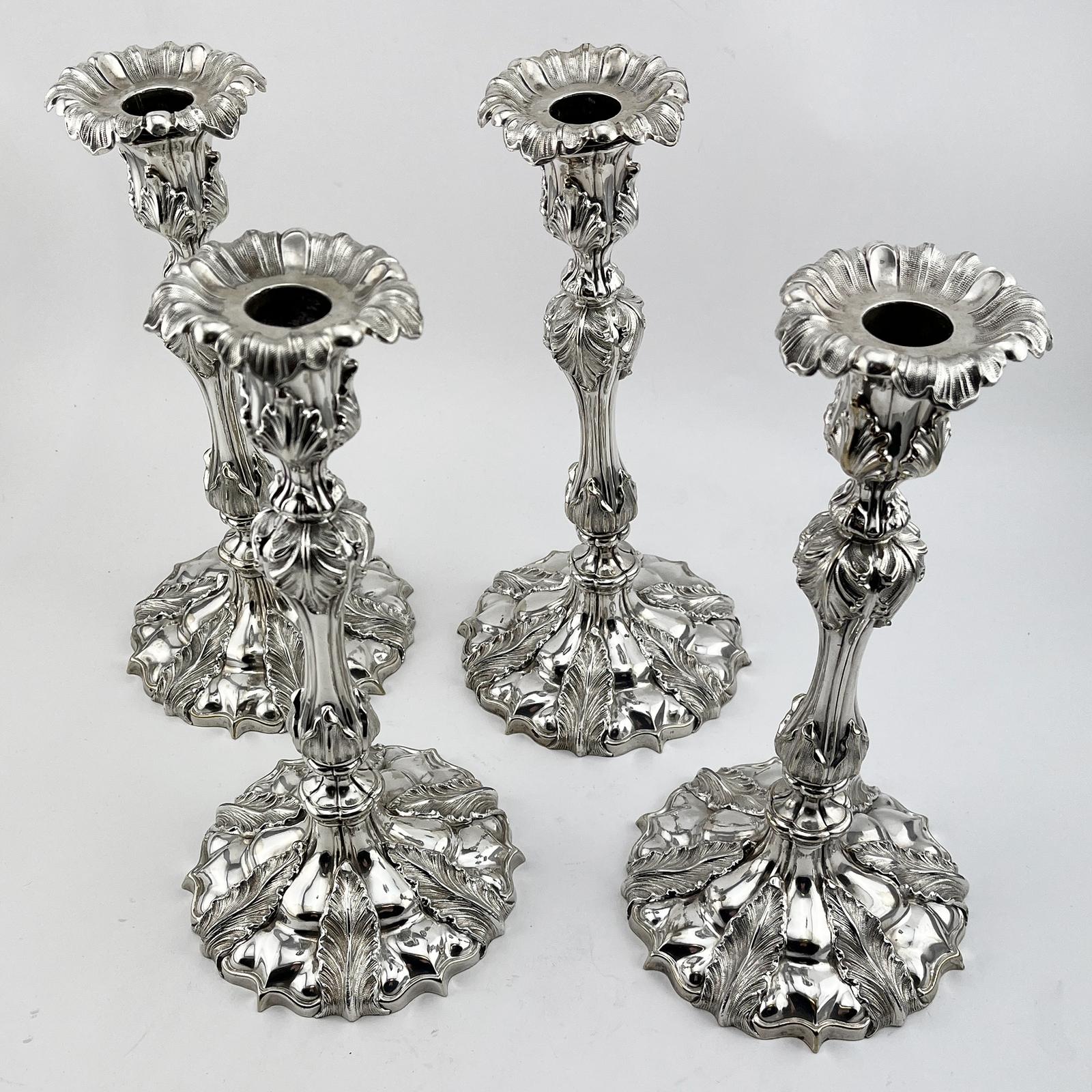 Four Smith & Sissons & Co Victorian Silver Plated Candlesticks (1 of 10)
