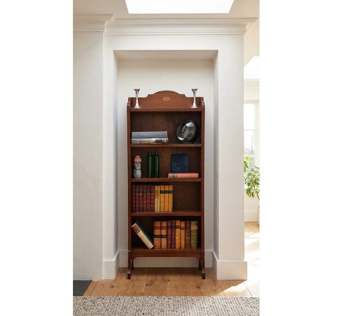 Slim Antique Edwardian Mahogany & Inlaid Open Bookcase (1 of 17) Slim Antique Edwardian Mahogany & Inlaid Open Bookcase (1 of 17)