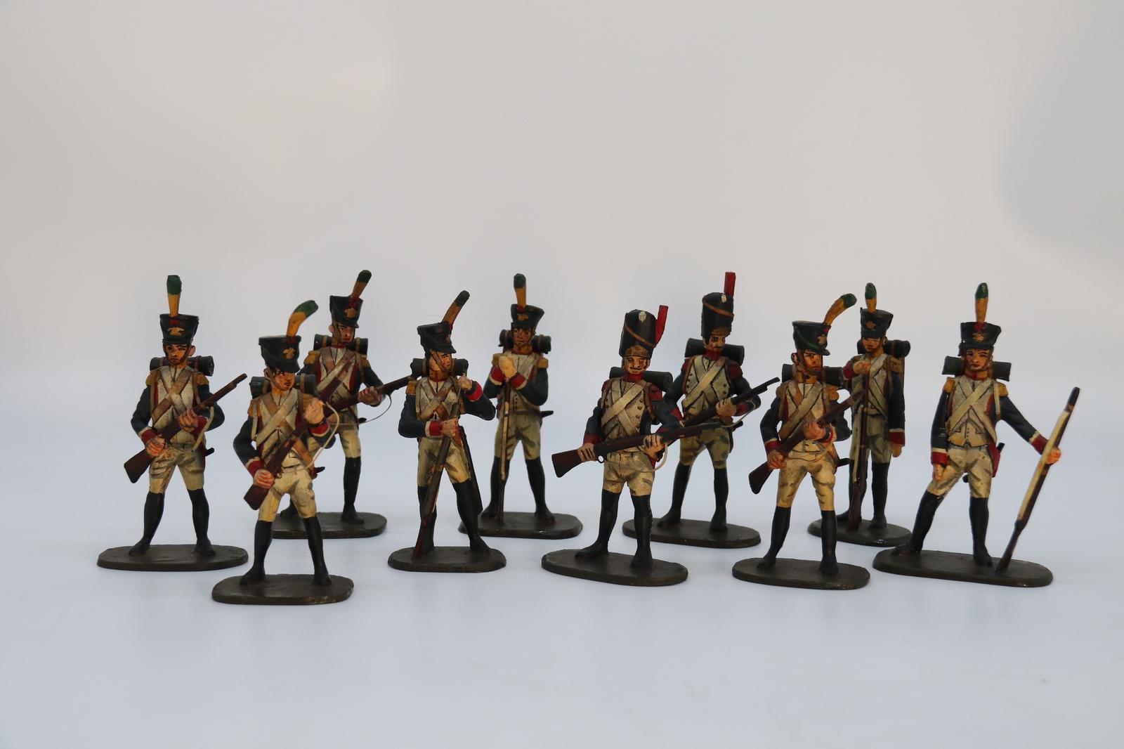 Group of Ten Hand Carved & Painted Wooden Napoleonic Soldier Figures (1 of 43) Group of Ten Hand Carved & Painted Wooden Napoleonic Soldier Figures (1 of 43)