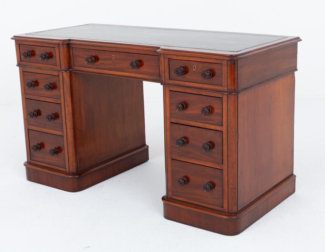 Victorian Mahogany Pedestal Desk (1 of 7)