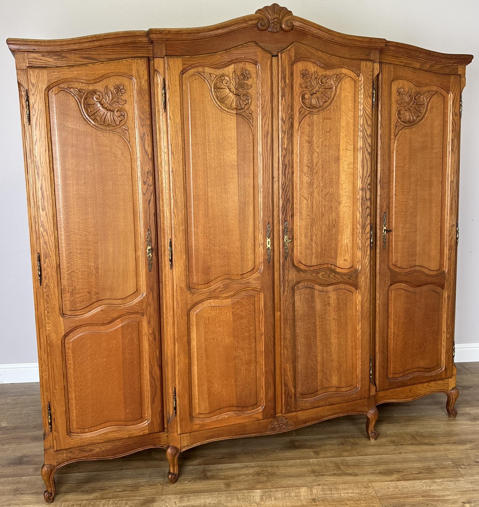 Wardrobe Vintage French Style Oak Four Door Armoire (1 of 11) Wardrobe Vintage French Style Oak Four Door Armoire (1 of 11)
