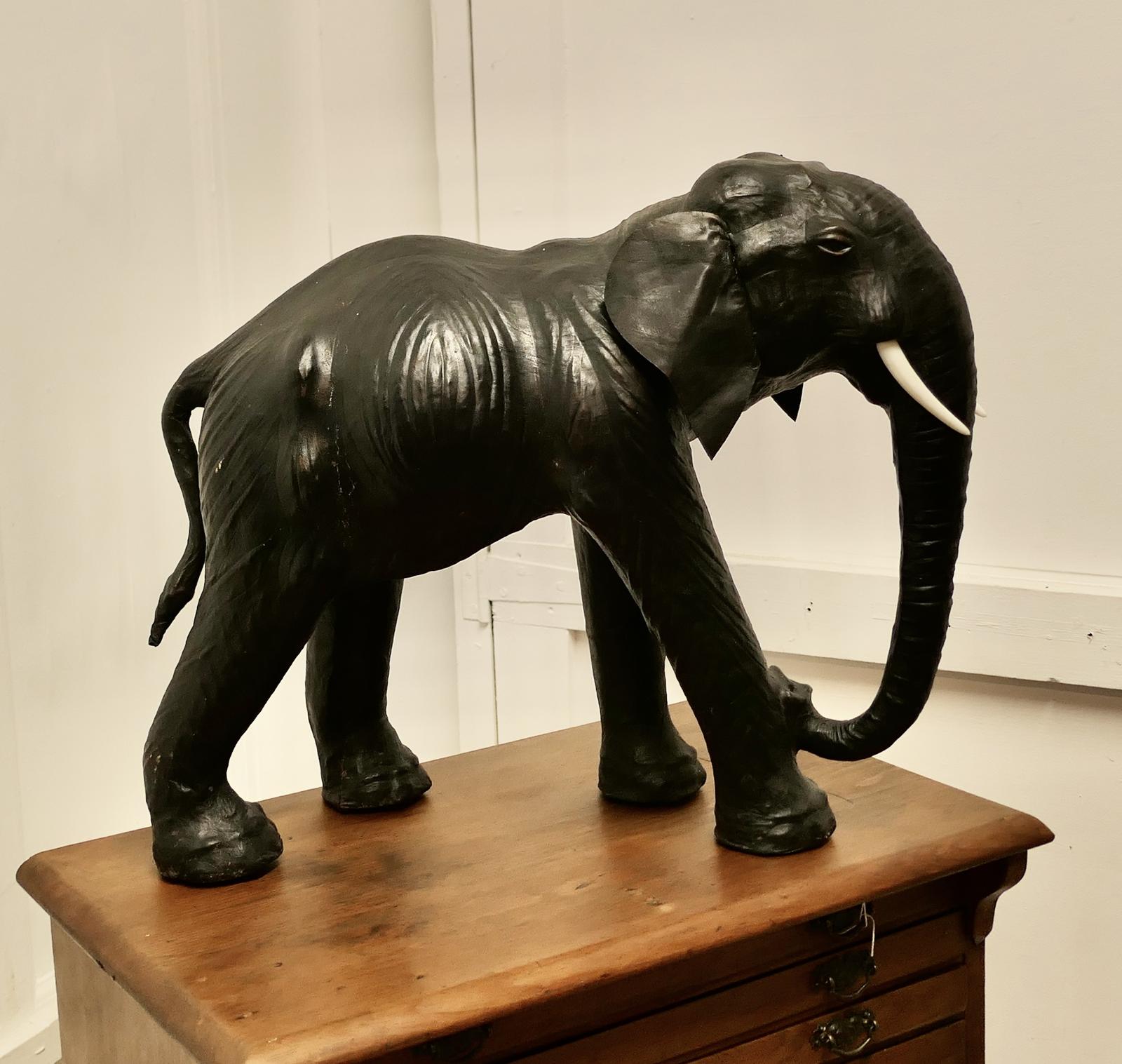 Arts & Crafts Leather Model of Bull Elephant (1 of 14)