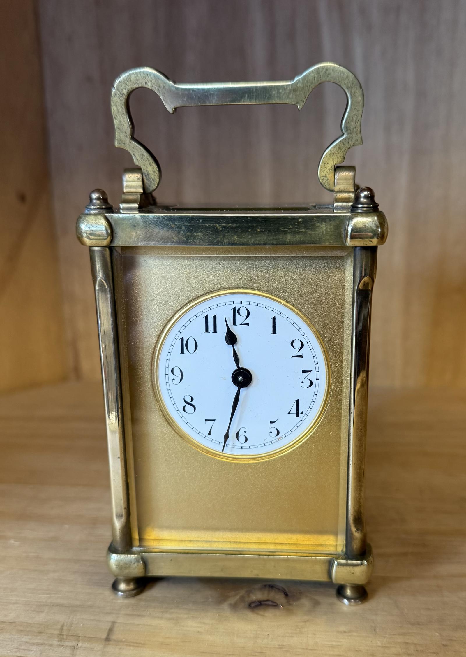 EDWARDIAN PERIOD FRENCH GILDED CARRIAGE CLOCK C1910 (1 of 6)