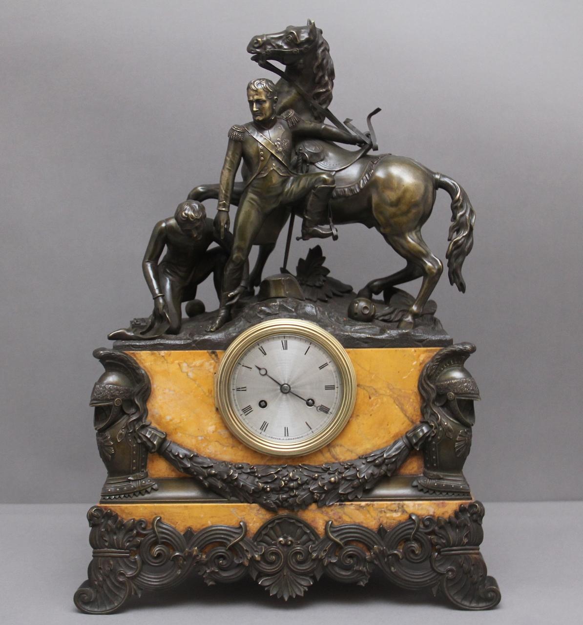 Fabulous Quality Early 19th Century Marble & Bronze Mantle Clock (1 of 16)