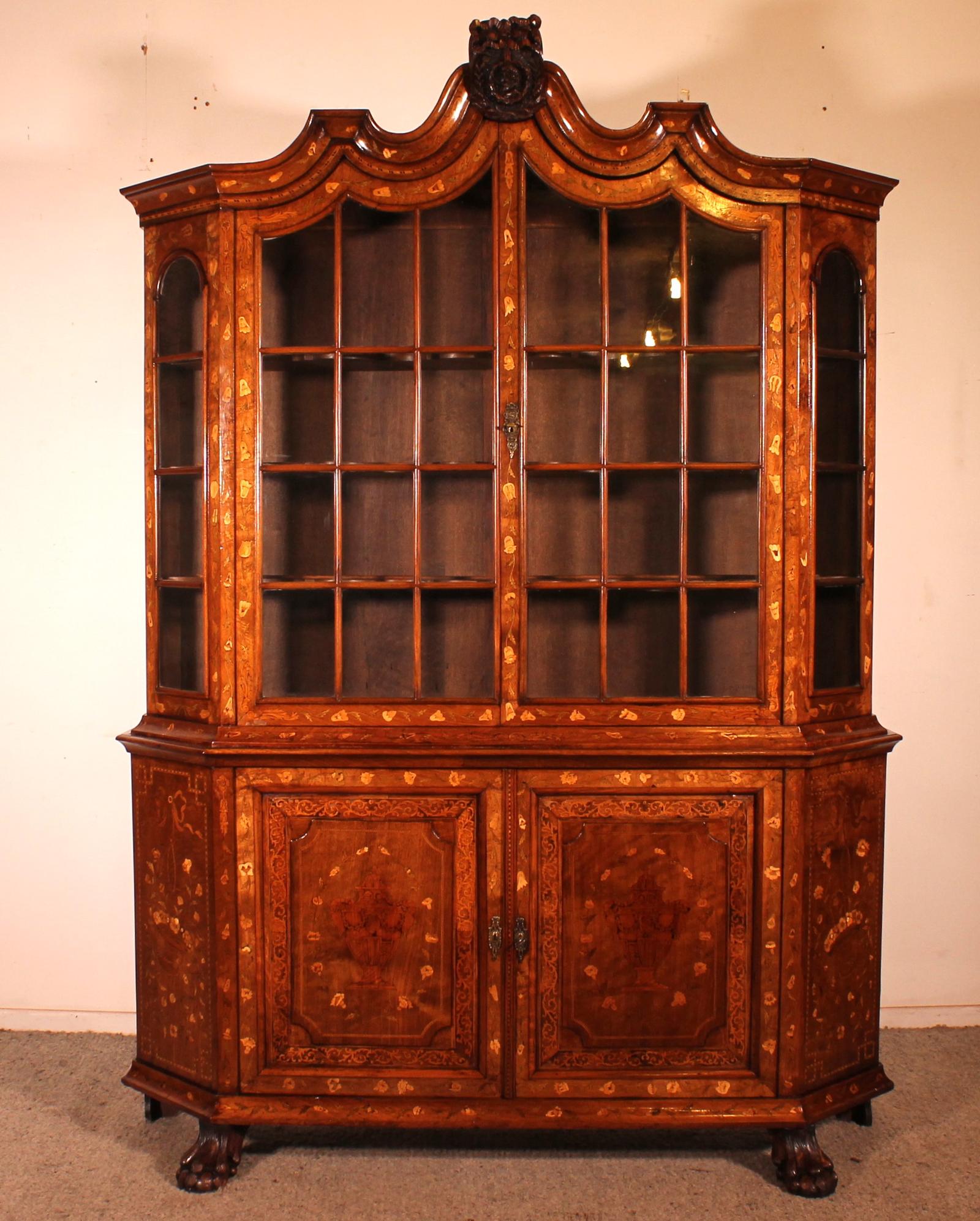 Dutch Marquetry Display Cabinet Circa 1800 (1 of 20)
