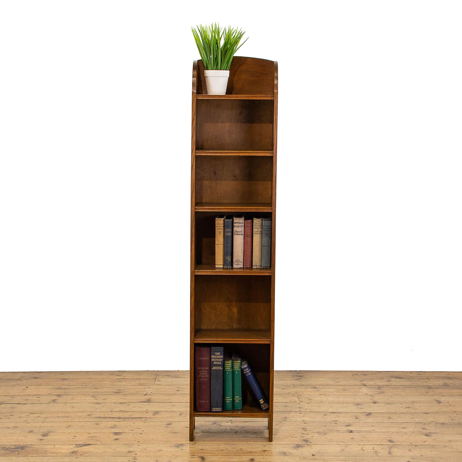 Antique Oak Slimline Open Bookcase (1 of 10) Antique Oak Slimline Open Bookcase (1 of 10)