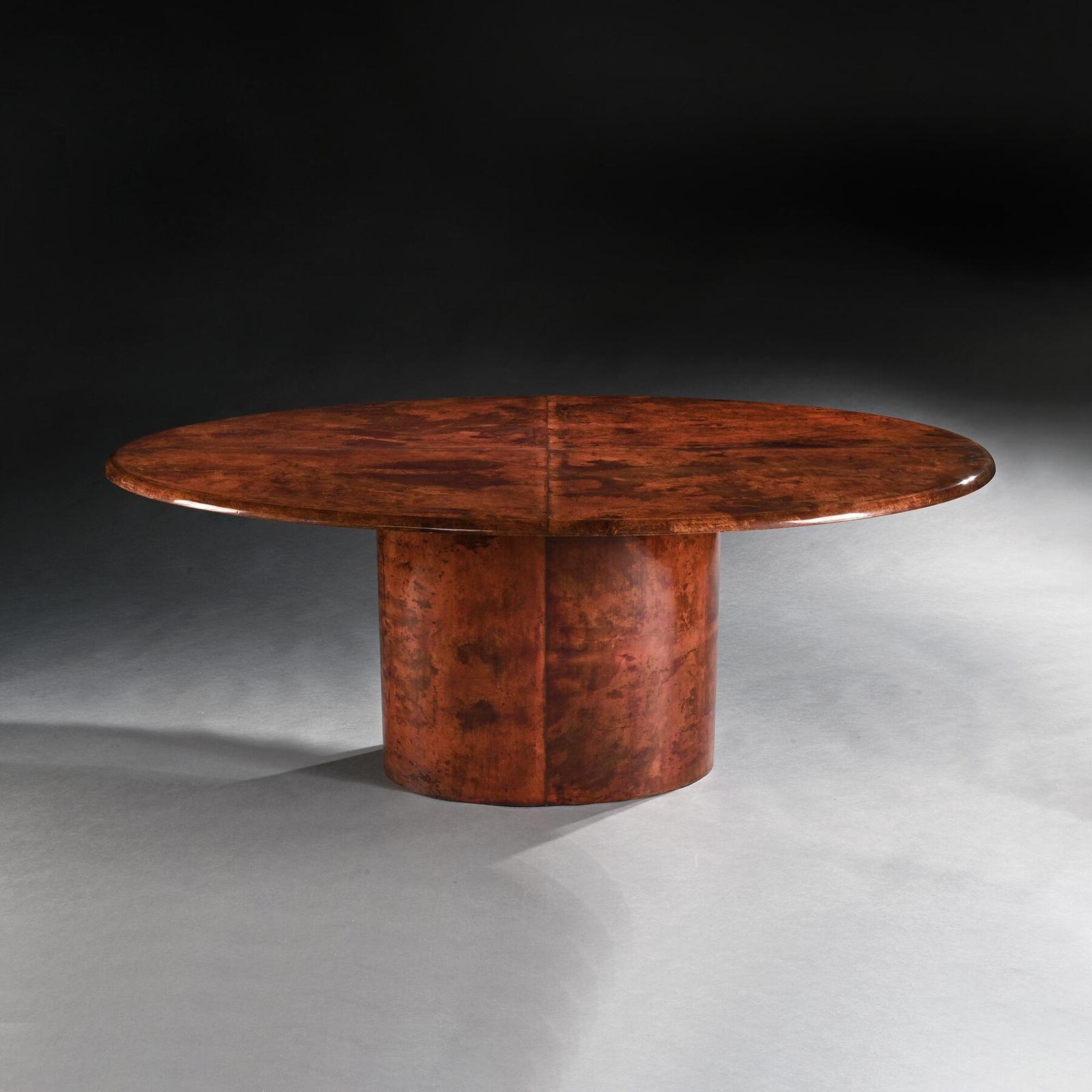 Aldo Tura Lacquered Goatskin Oval Dining Table Italian Mid 20th Century (1 of 4)