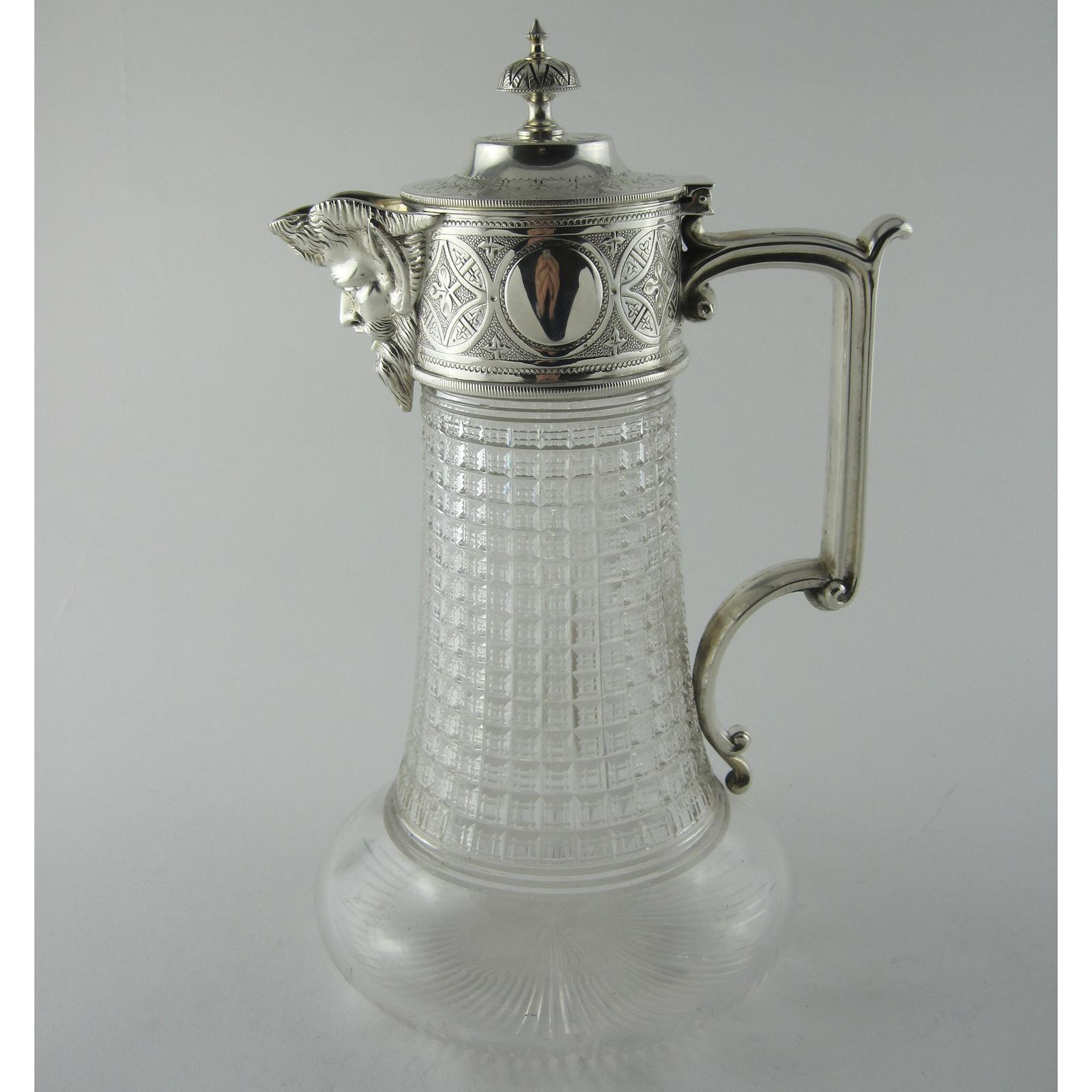 Victorian Silver Plated Claret Jug with Diamond Cut Body (1 of 6)