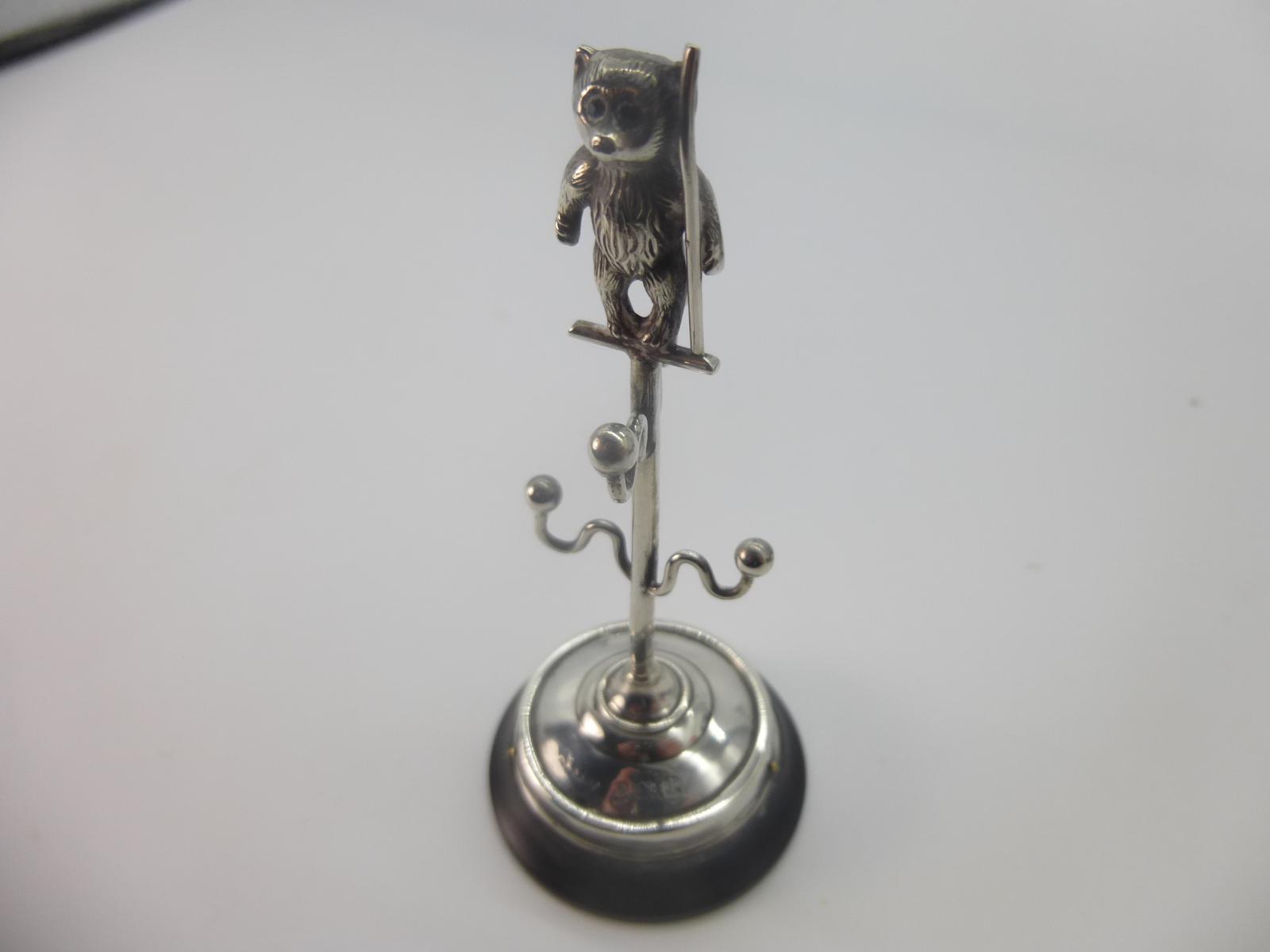 Edwardian Silver  Teddy Bear Ring Tree (1 of 4)