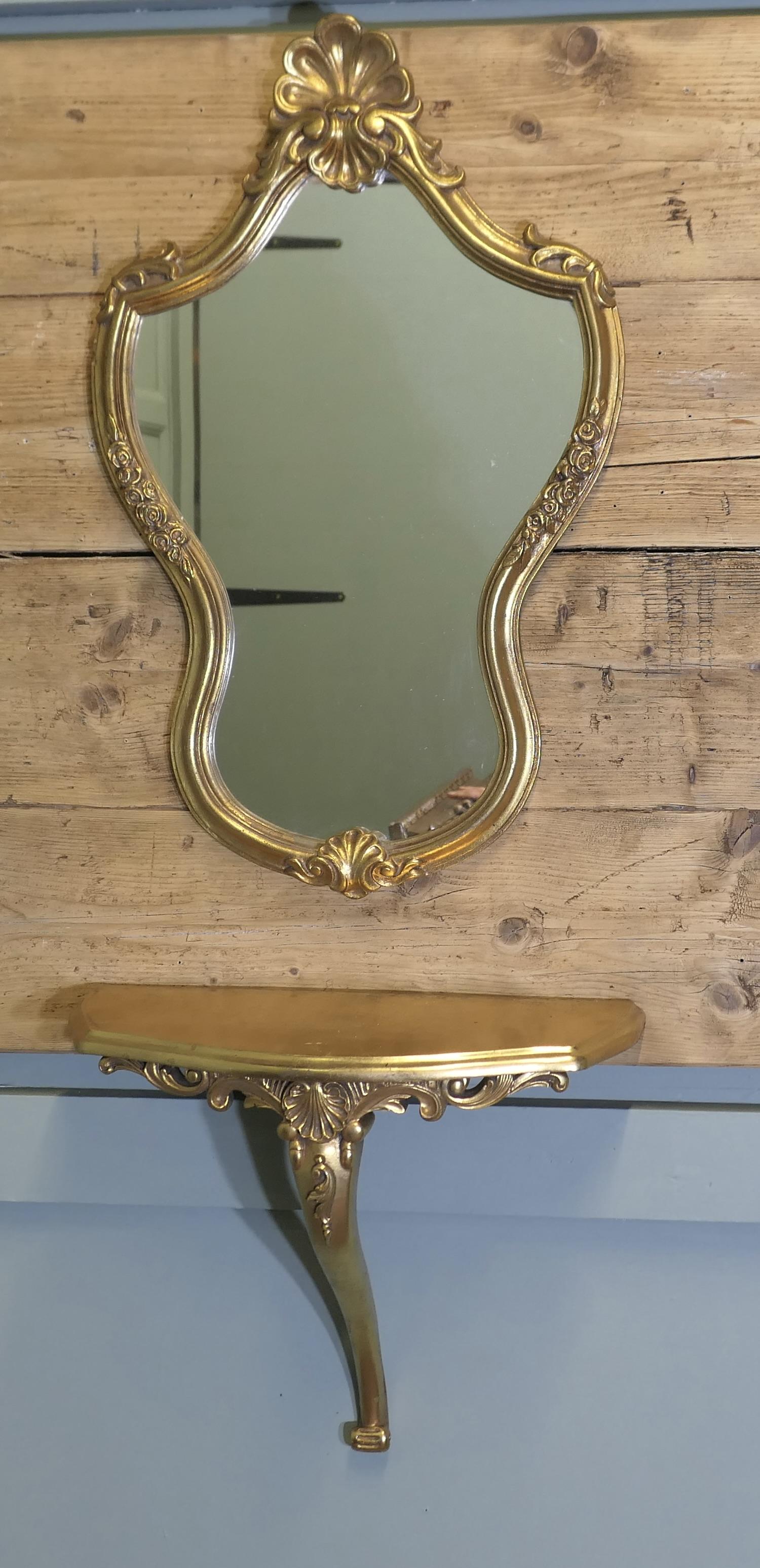 Gilt Console Mirror with Shelf (1 of 7) Gilt Console Mirror with Shelf (1 of 7)