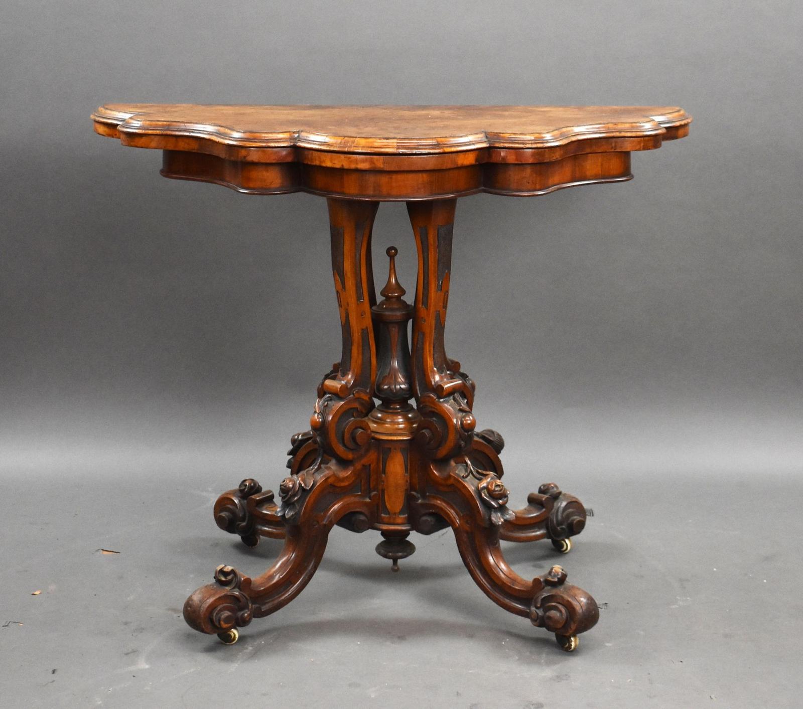 Victorian Burr Walnut Card Table (1 of 8) Victorian Burr Walnut Card Table (1 of 8)