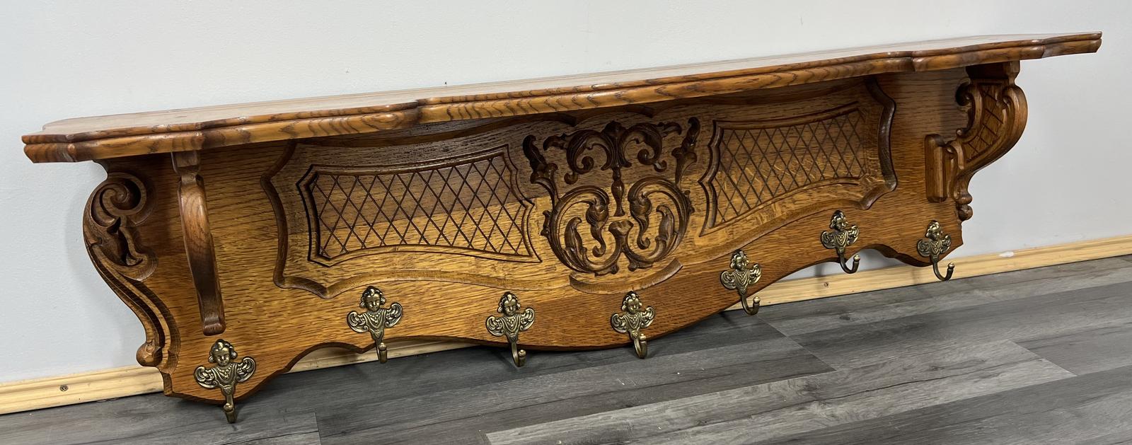 French Solid French 7 Hook Ornate Carved Coat Rack (1 of 7) French Solid French 7 Hook Ornate Carved Coat Rack (1 of 7)