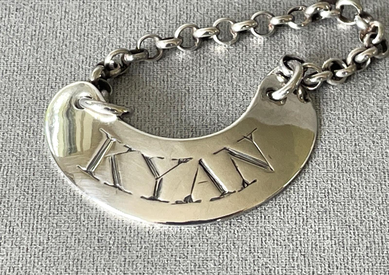 Rare 18th Century Silver 'Kyan' Bottle Ticket (1 of 4) Rare 18th Century Silver 'Kyan' Bottle Ticket (1 of 4)