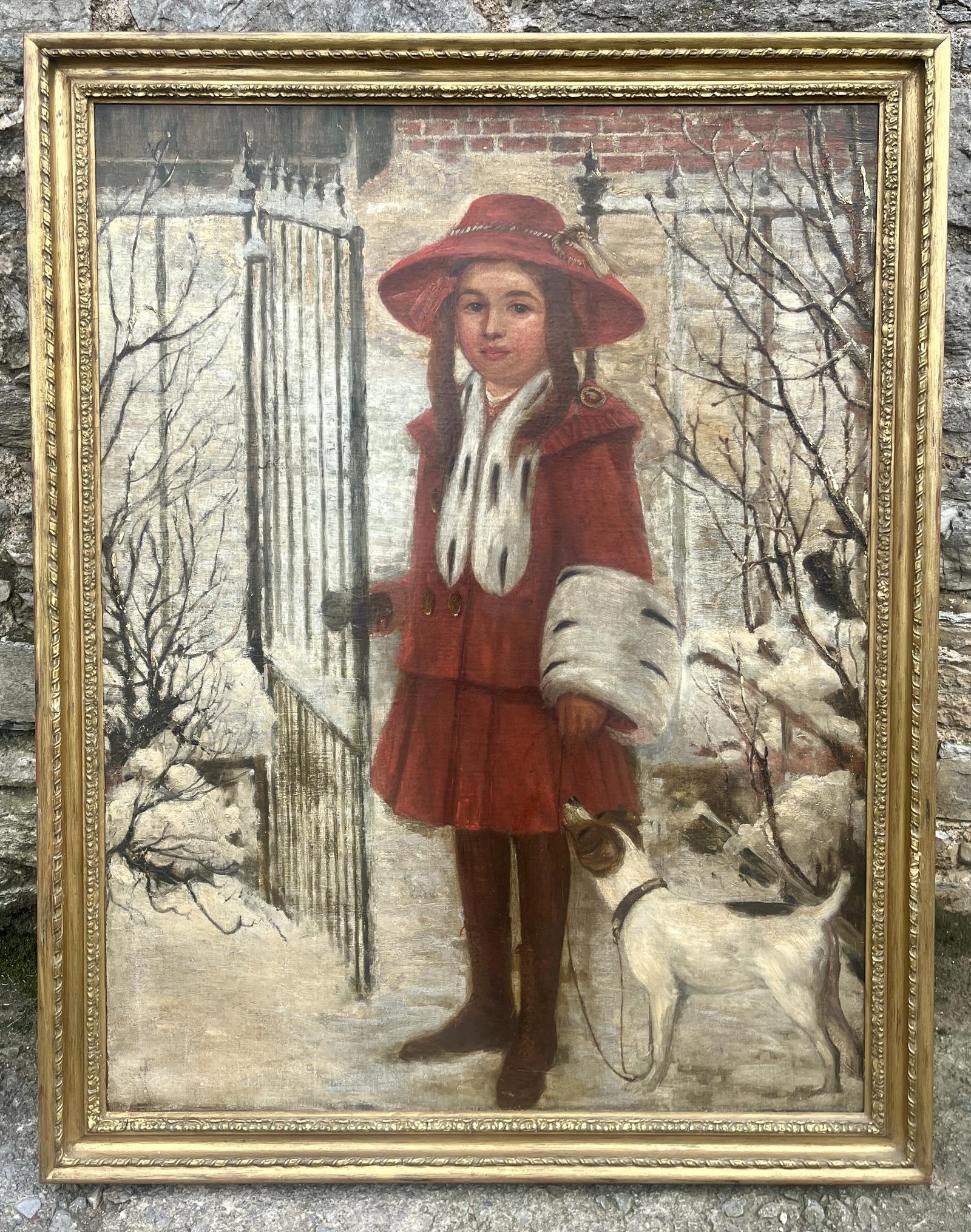 Oil on Canvas Painting of a Young Girl and Her Dog (1 of 16)