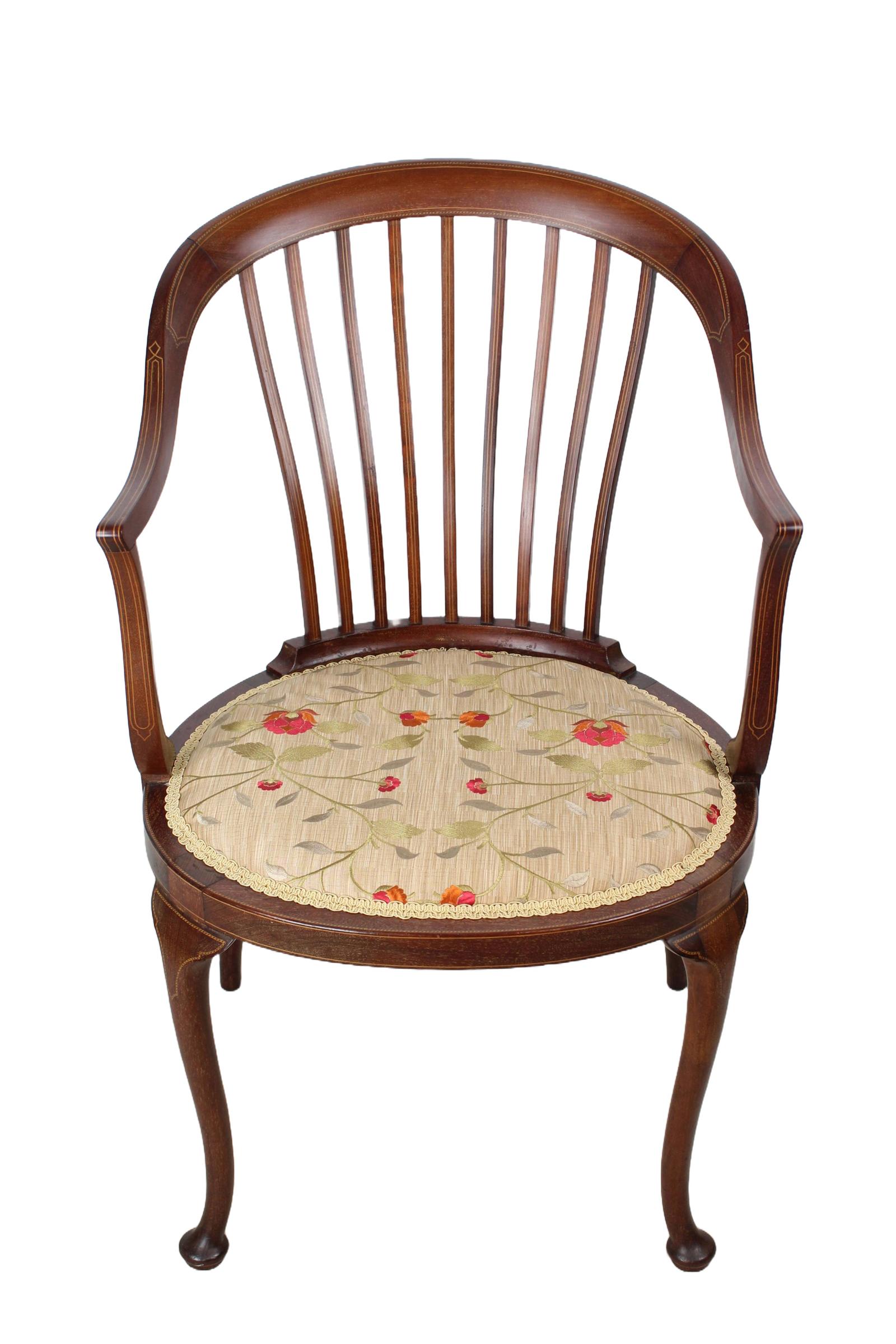 Edwardian Inlaid Mahogany Tub Chair (1 of 13) Edwardian Inlaid Mahogany Tub Chair (1 of 13)