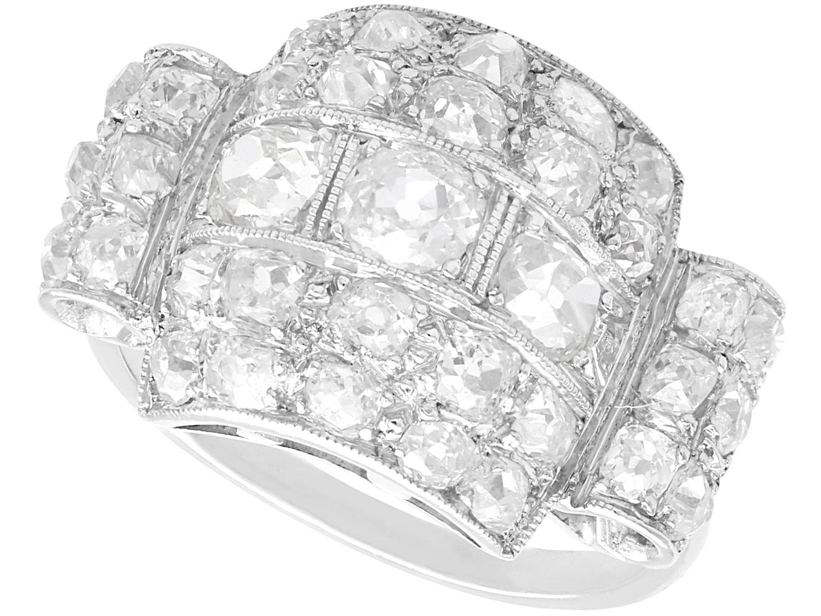 3.44ct Diamond & Platinum Dress Ring Art Deco c.1935 (1 of 15)