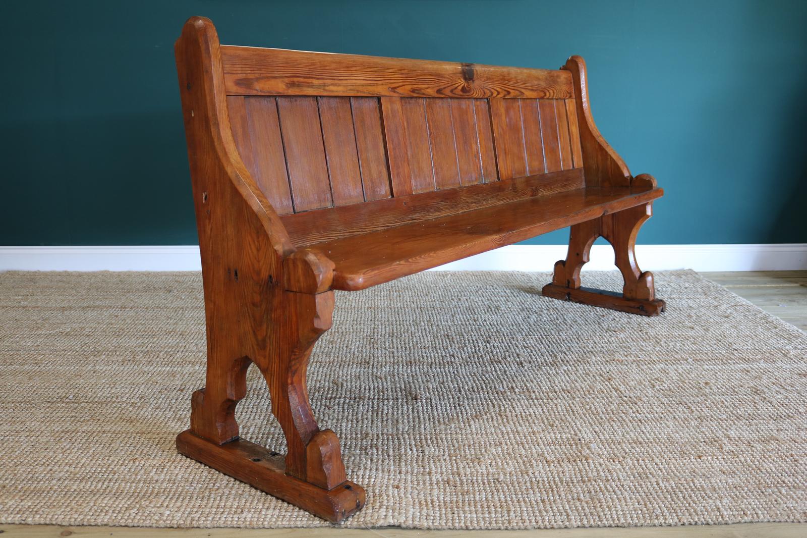 Gothic Revival-style Pine Pew (1 of 5)