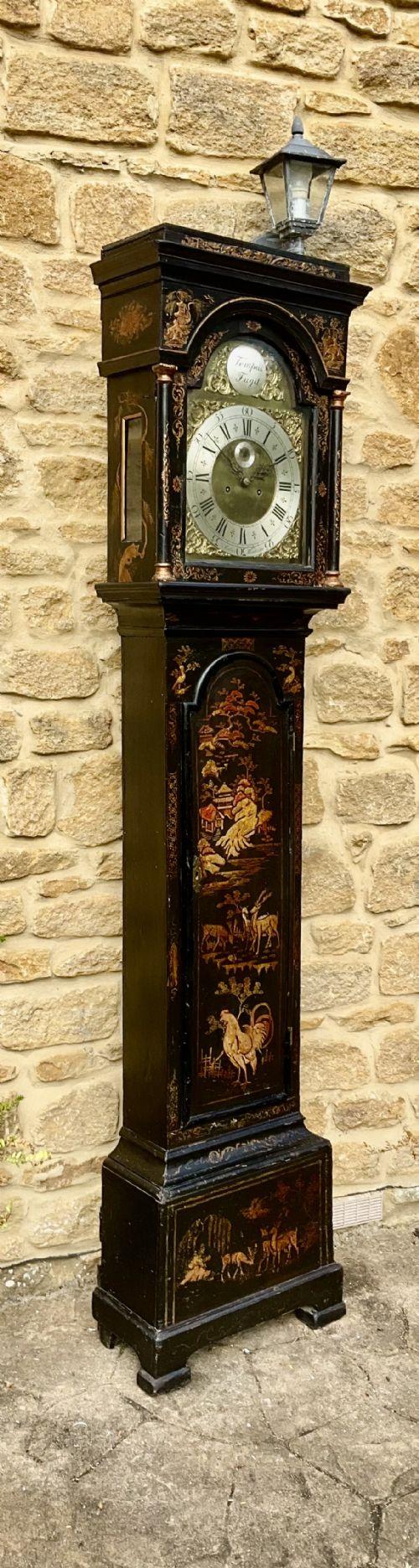Early Georgian Chinoiserie Grandfather Longcase Clock (1 of 20)
