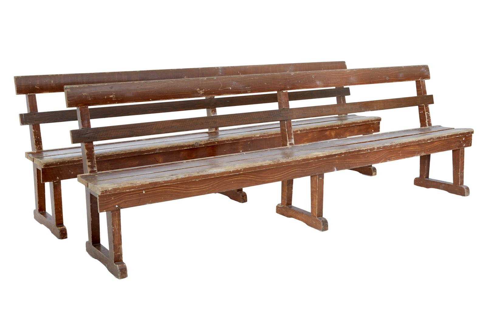 Pair of Scandinavian Painted Pine Benches (1 of 8)