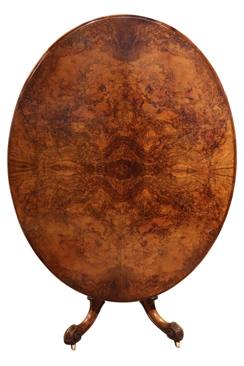 19thc Burr Walnut Loo Table (1 of 6)