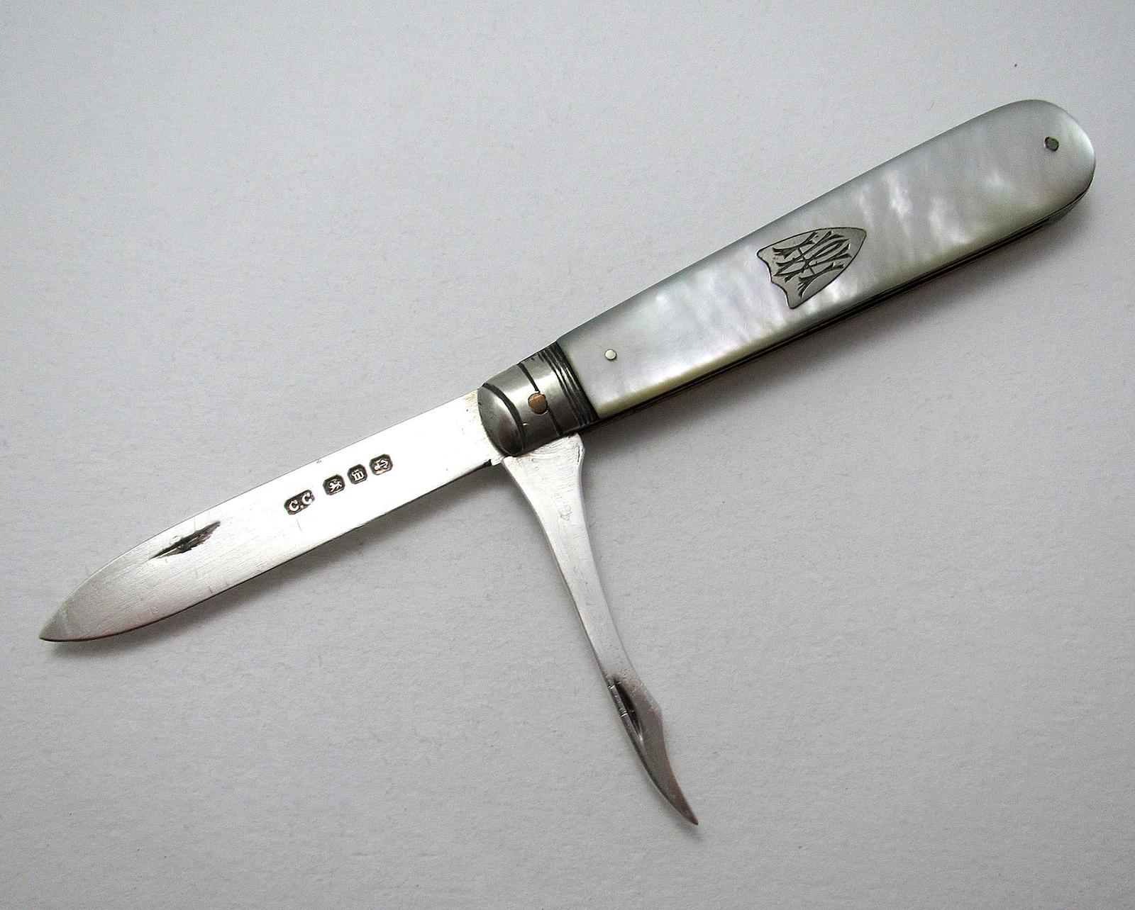 Antique Victorian Sterling Silver Mother of Pearl Combination Fruit Knife & Seed Pip Pick Penknife (1 of 7) Antique Victorian Sterling Silver Mother of Pearl Combination Fruit Knife & Seed Pip Pick Penknife (1 of 7)