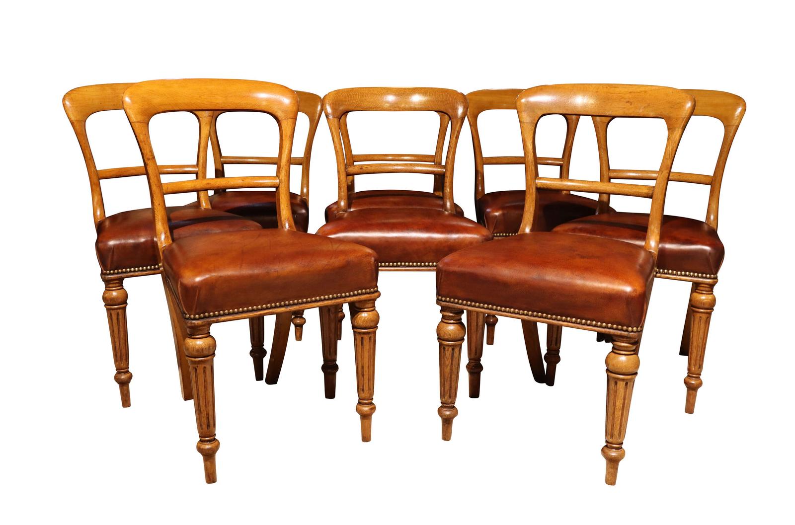 Set of Eight Scottish Golden Oak Dining Chairs by John Taylor & Son, Edinburgh, Circa 1860 (1 of 10) Set of Eight Scottish Golden Oak Dining Chairs by John Taylor & Son, Edinburgh, Circa 1860 (1 of 10)