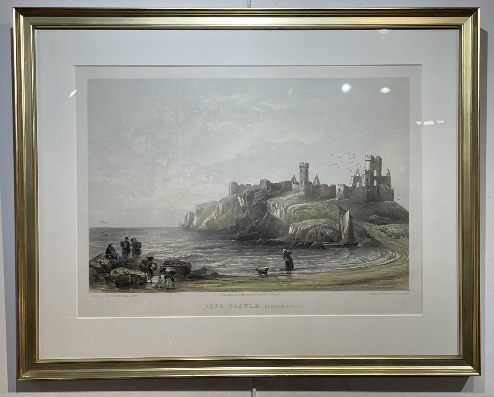 Lithograph Peel Castle, Summertime, Isle Of Man By J Needham, 1857 (1 of 5) Lithograph Peel Castle, Summertime, Isle Of Man By J Needham, 1857 (1 of 5)