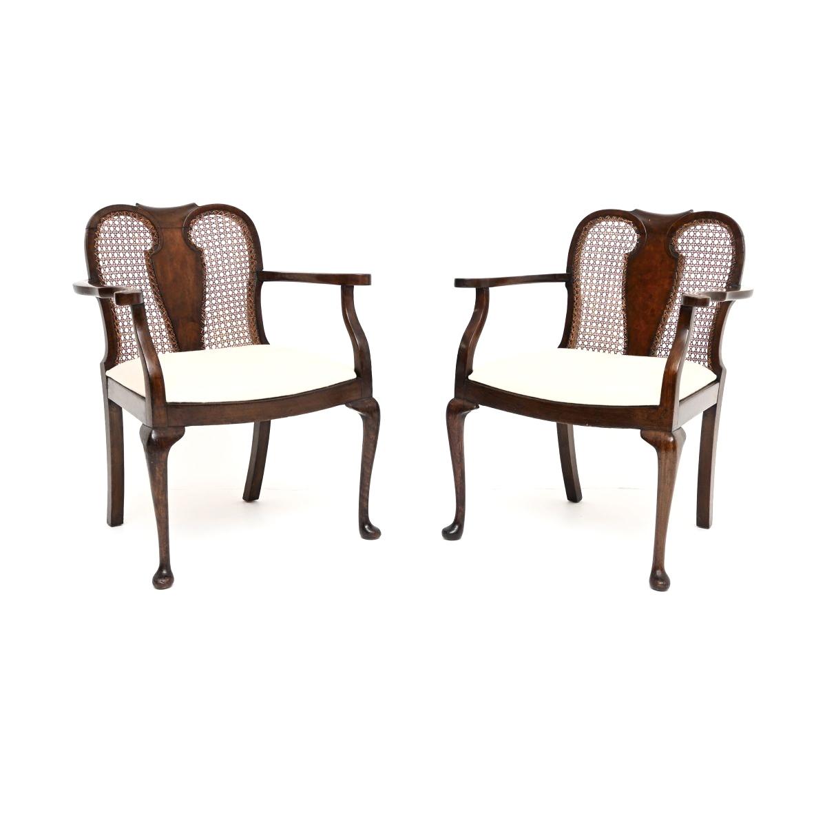 Pair of Antique Walnut Cane Back Armchairs (1 of 10) Pair of Antique Walnut Cane Back Armchairs (1 of 10)