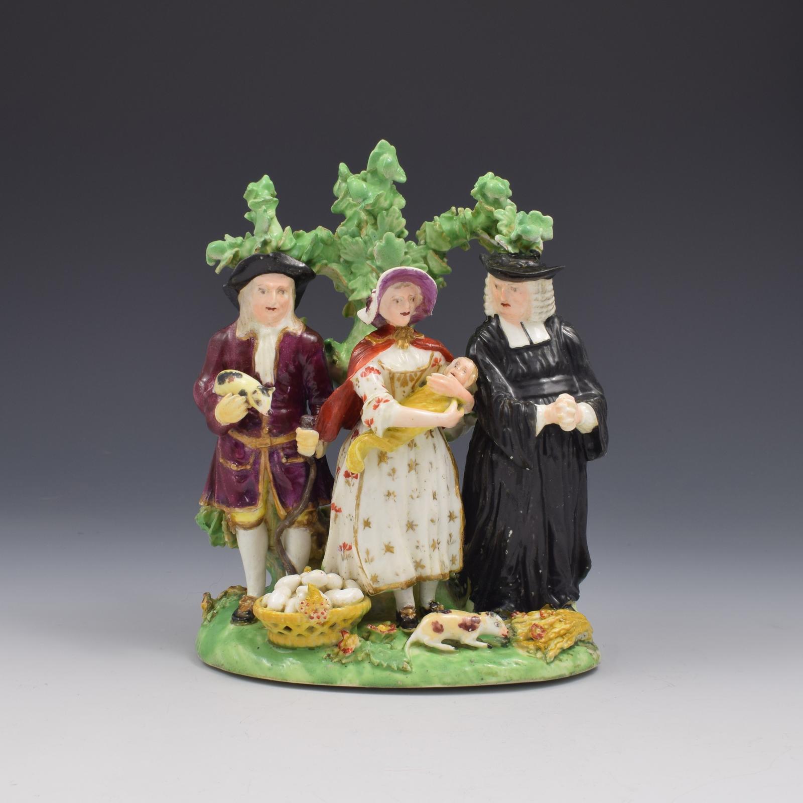 Derby Porcelain Tithe Pig Figure Group Model N293 c.1790 (1 of 16)