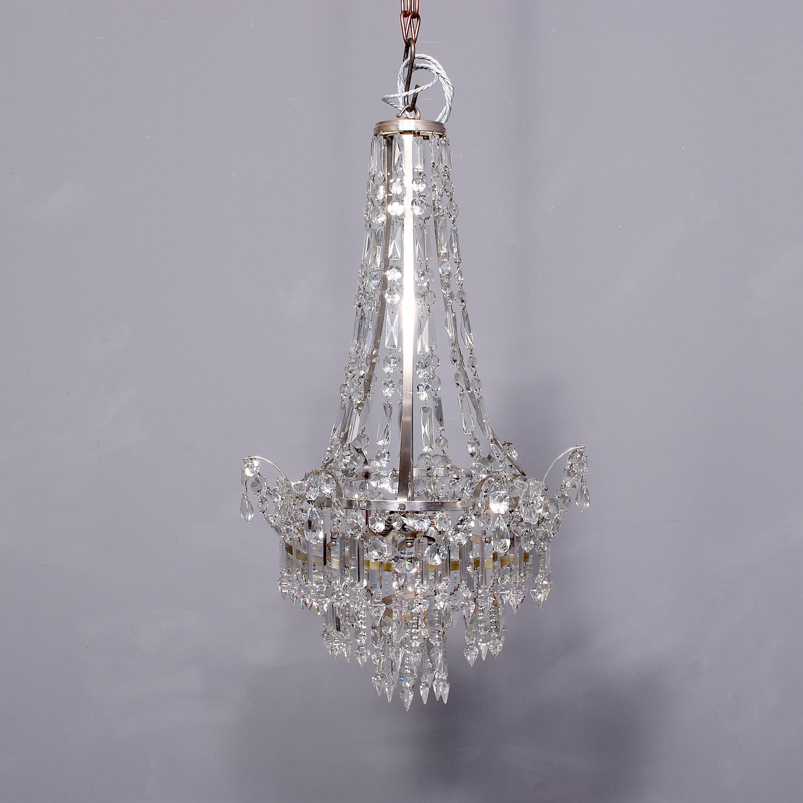 Silvered & Crystal Chandelier (1 of 10)