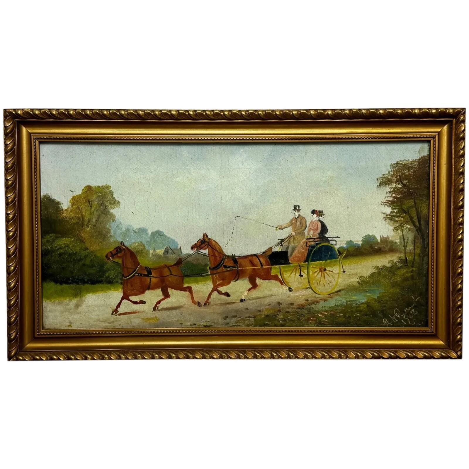 Signed Philip H. Rideout 1908 Edwardian Coaching Oil Painting Going to Fair (1 of 26) Signed Philip H. Rideout 1908 Edwardian Coaching Oil Painting Going to Fair (1 of 26)