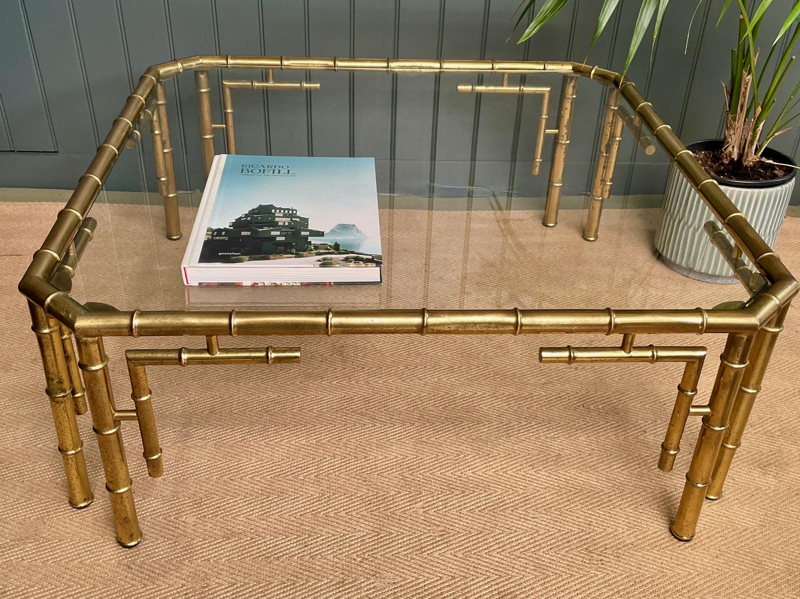 French Brass Faux Bamboo Coffee Table (1 of 11)