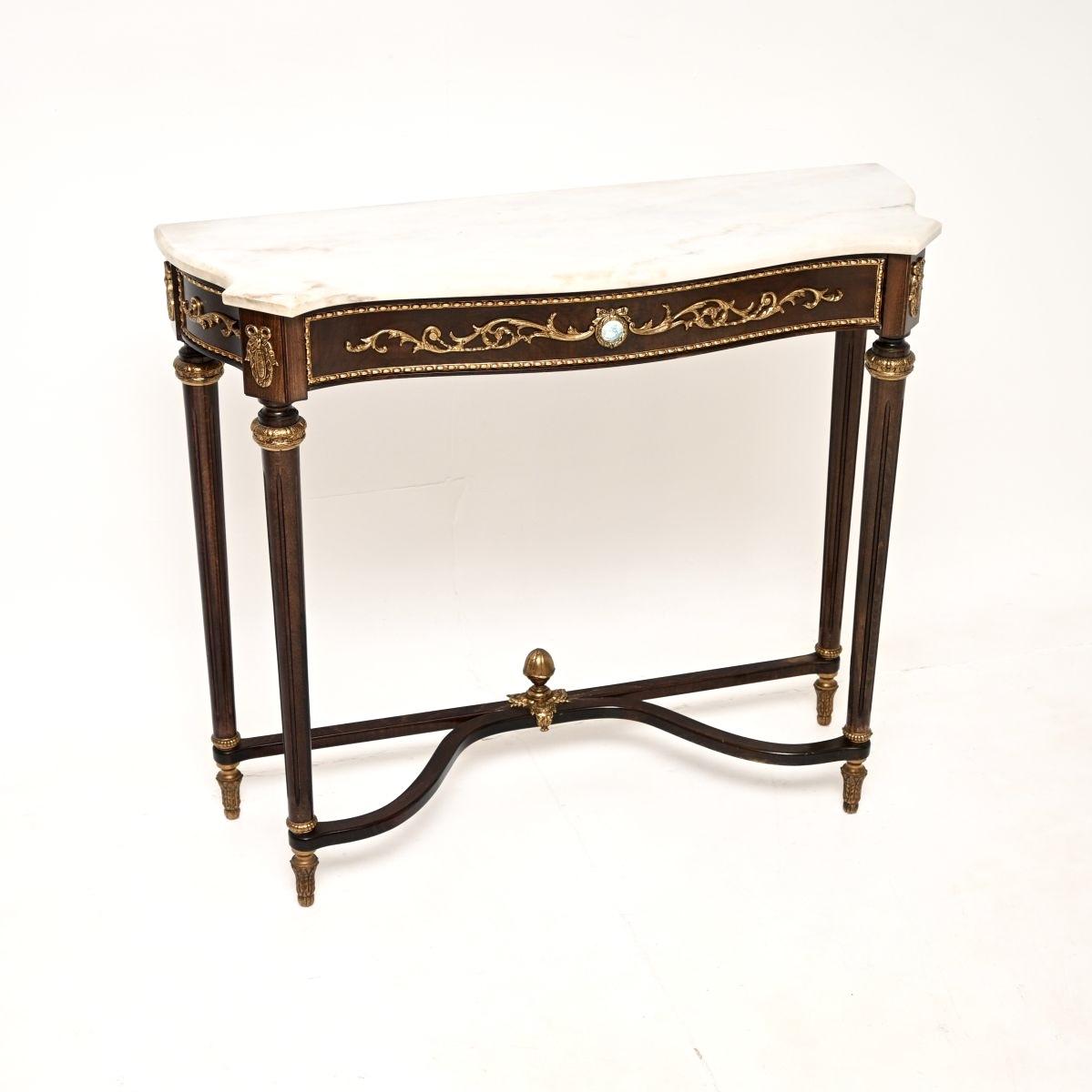 Antique French Marble Top Walnut Console Table (1 of 10) Antique French Marble Top Walnut Console Table (1 of 10)