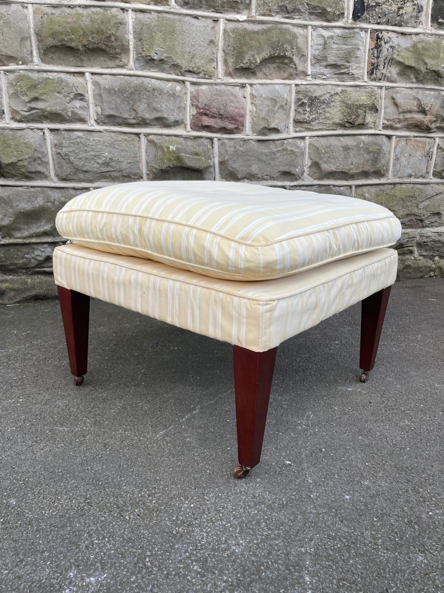 Upholstered Mahogany Foot Stool (1 of 5)