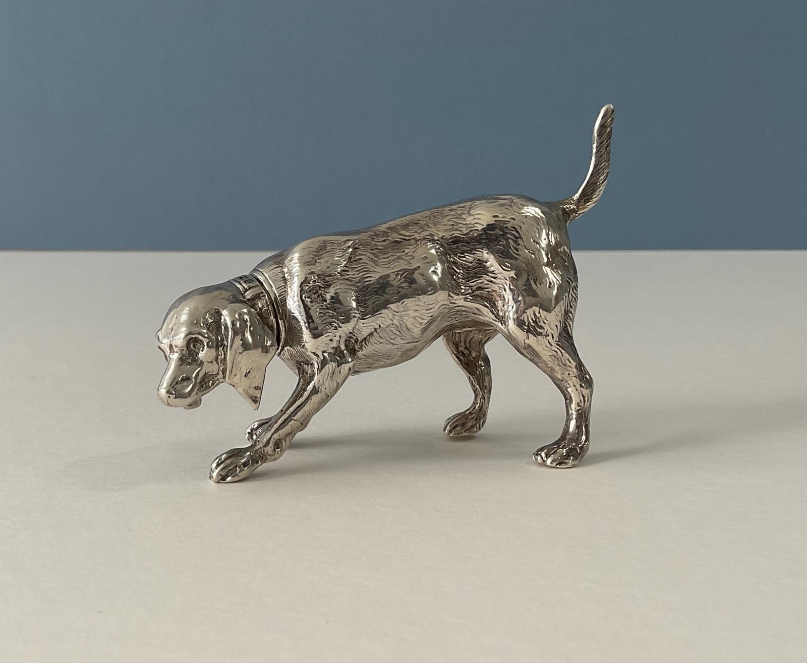 Antique Solid Silver Novelty Pepper - Dog (1 of 9) Antique Solid Silver Novelty Pepper - Dog (1 of 9)